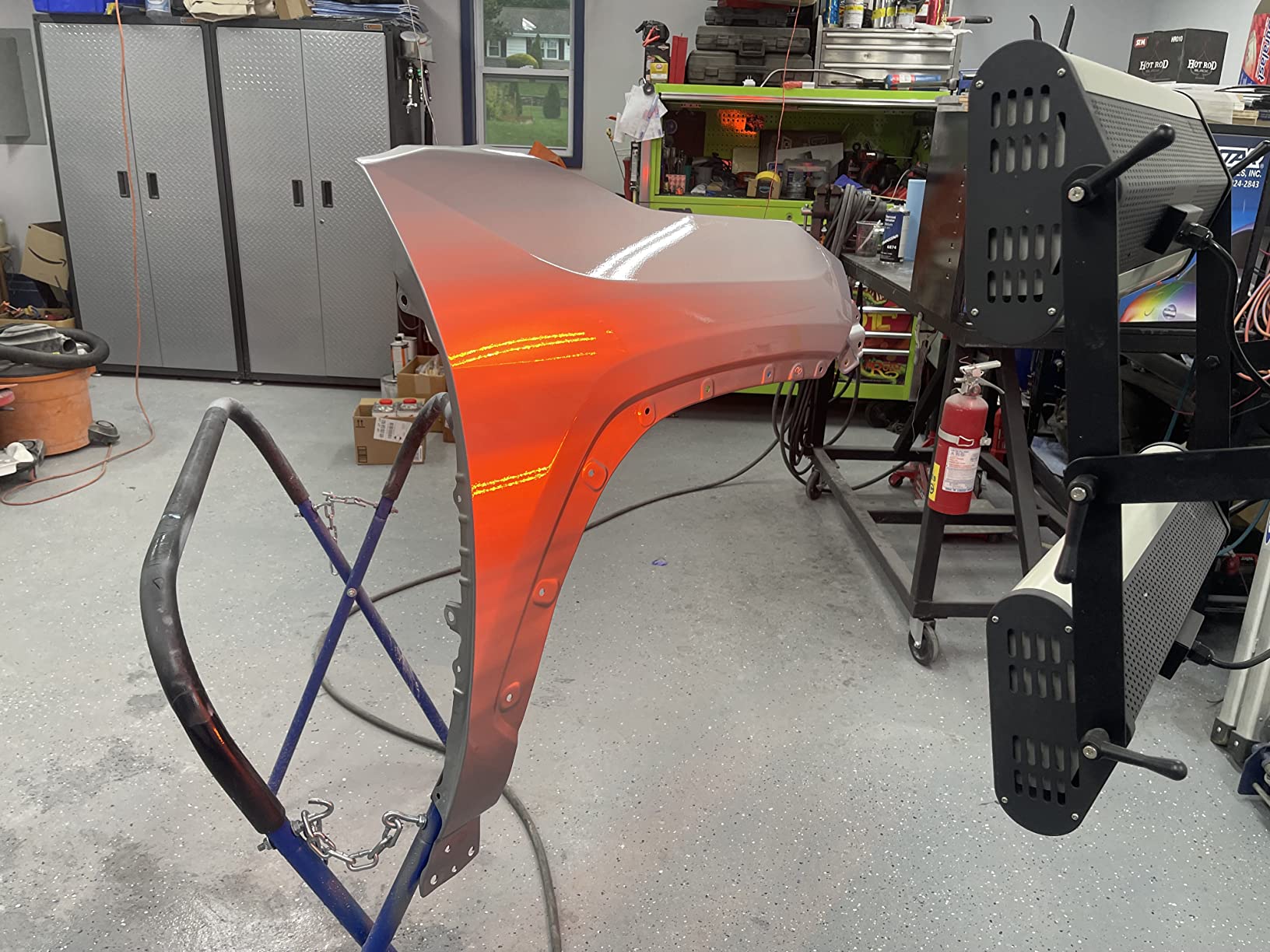 Solary Infrared Paint Curing Lamp, 2100W 110V Short Wave Infrared Paint Heater Lamp, Auto Body Heat Lamp with Smart Timer, Movable and Height Adjustable(Gray) customer photo 1