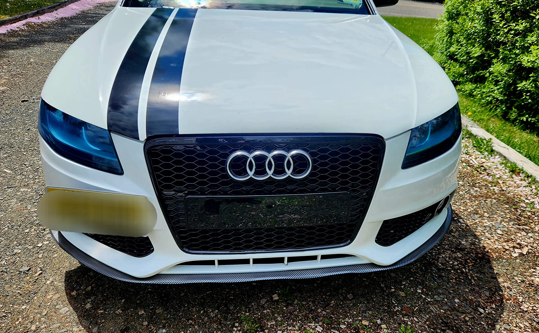 7422439492455 Compatible With 2009-2012 Audi A4 B8 Glossy Black RS-Honeycomb Mesh Front Bumper Grill Grille With Emblem Base customer photo 1