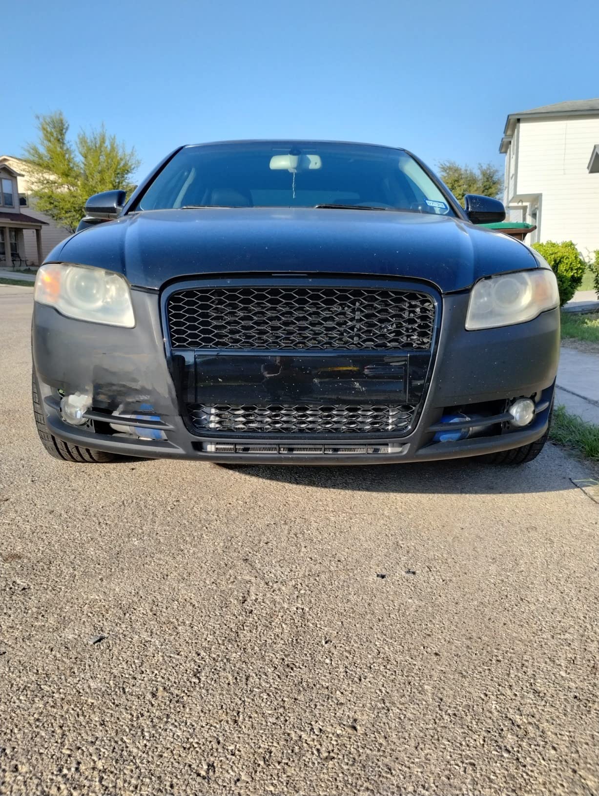 7422438853844 Compatible With 2005 2006-2008 Audi A4 B7 Matte Black RS-Honeycomb Mesh Front Bumper Grill Grille With Emblem Base customer photo 1