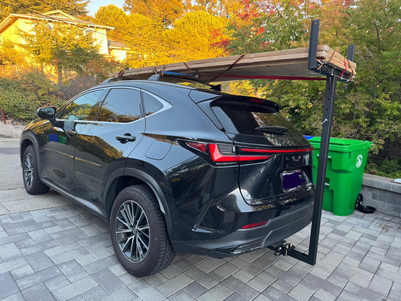 PENSUN Truck Bed Extender, 2 in 1 Design Foldable Pick Up Truck Bed Hitch Mount Extension Rack for Canoe Kayak Ladder Lumber, 800lbs Load Capacity, w/Reflective Tapes customer photo 1