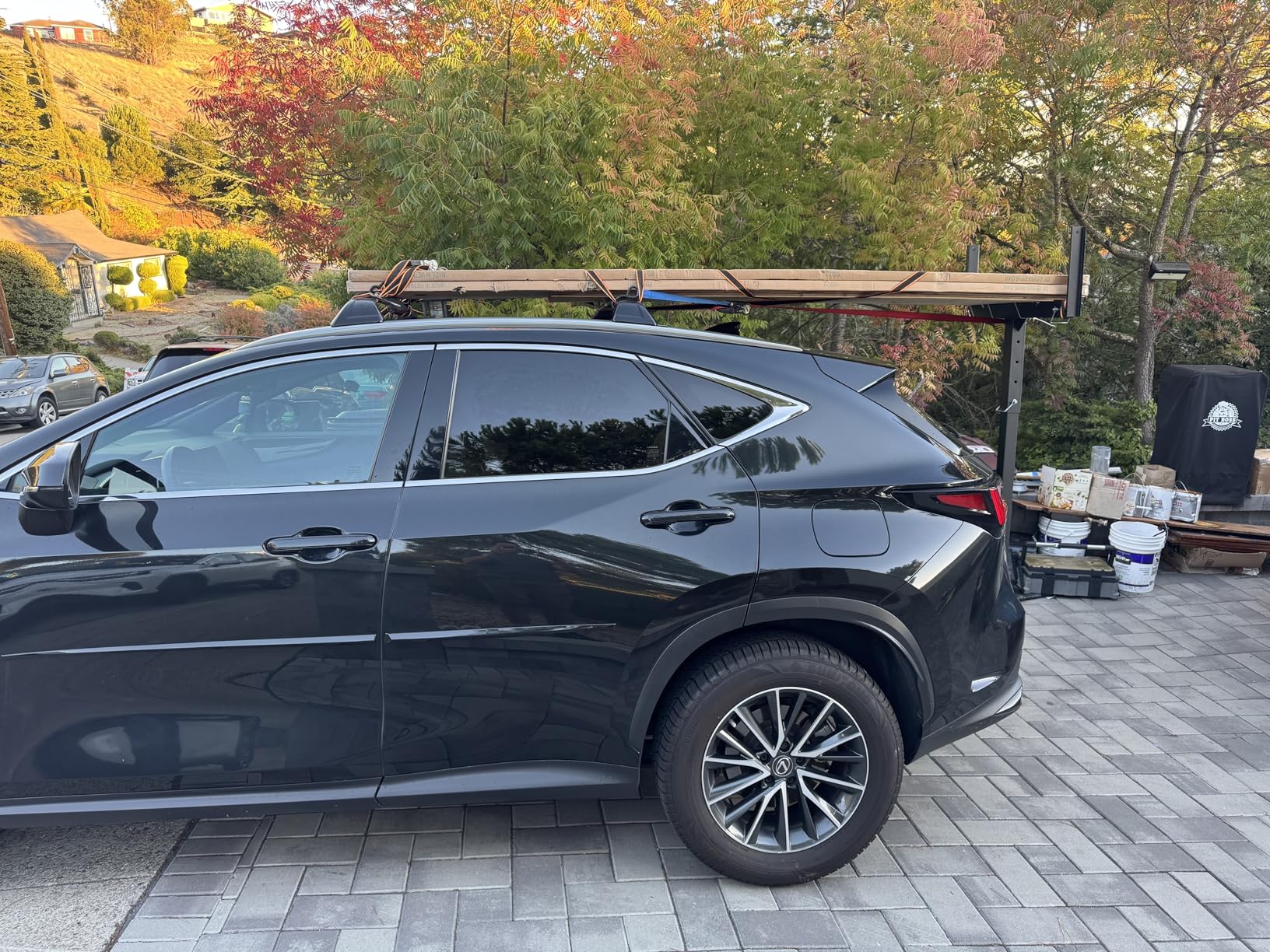 PENSUN Truck Bed Extender, 2 in 1 Design Foldable Pick Up Truck Bed Hitch Mount Extension Rack for Canoe Kayak Ladder Lumber, 800lbs Load Capacity, w/Reflective Tapes customer photo 2