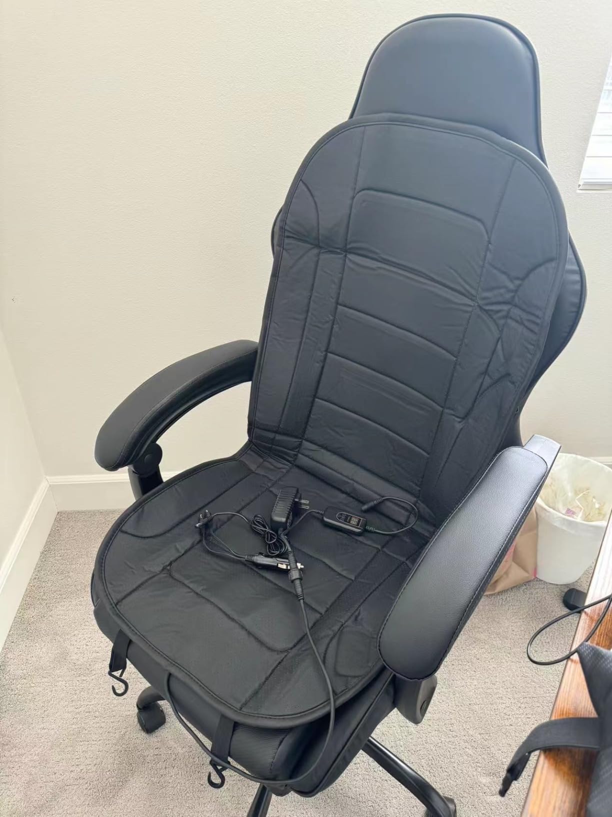 Heated Seat Cushion for Office Chair with Temperature Control and Timer, Back and Seat Heating - for Office/Home Use customer photo 2