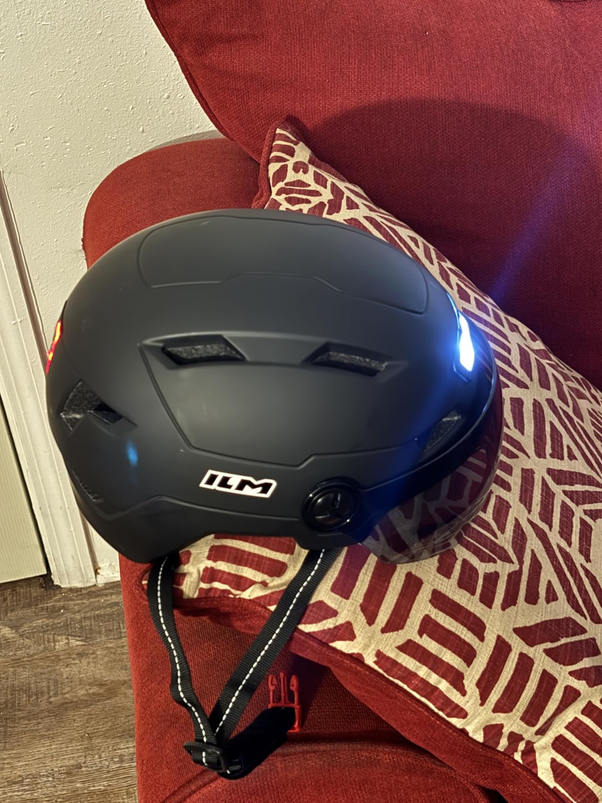 ILM Adult Bike Helmet with USB Rechargeable LED Front and Back Light Mountain&Road Bicycle Helmets for Men Women Removable Goggle Cycling Helmet E3-10L customer photo 1