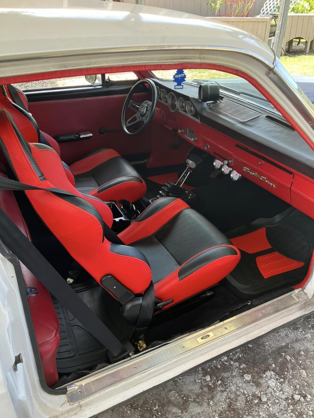 ModifyStreet Pair of All Black PVC Snake Pattern & Rear Carbon Fiber Style leather Reclinable Racing Seats W/Silders customer photo 1