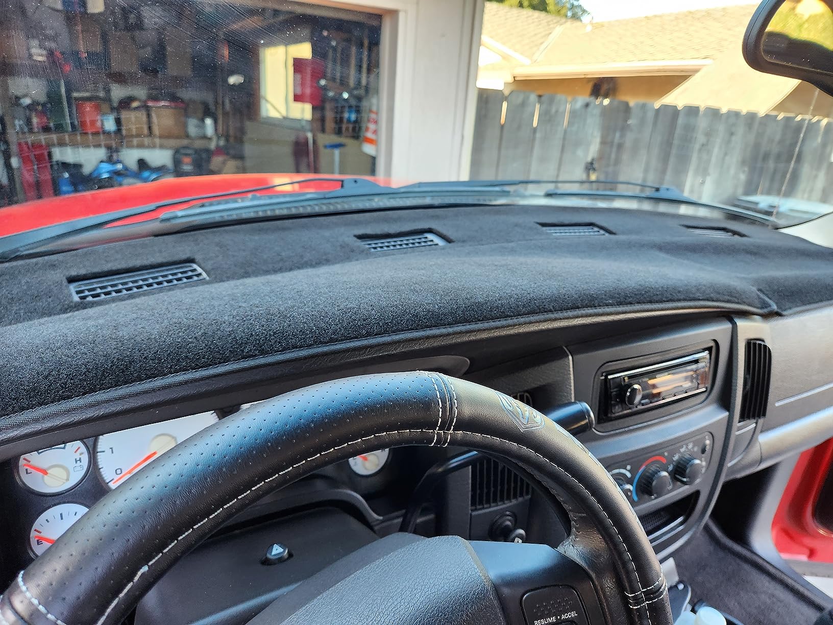 KEDAKEJI Dash Cover Dashboard Mat Carpet Compatible with 1998 1999 2000 2001 Dodge Ram 1500 2500 3500(Black) customer photo 2