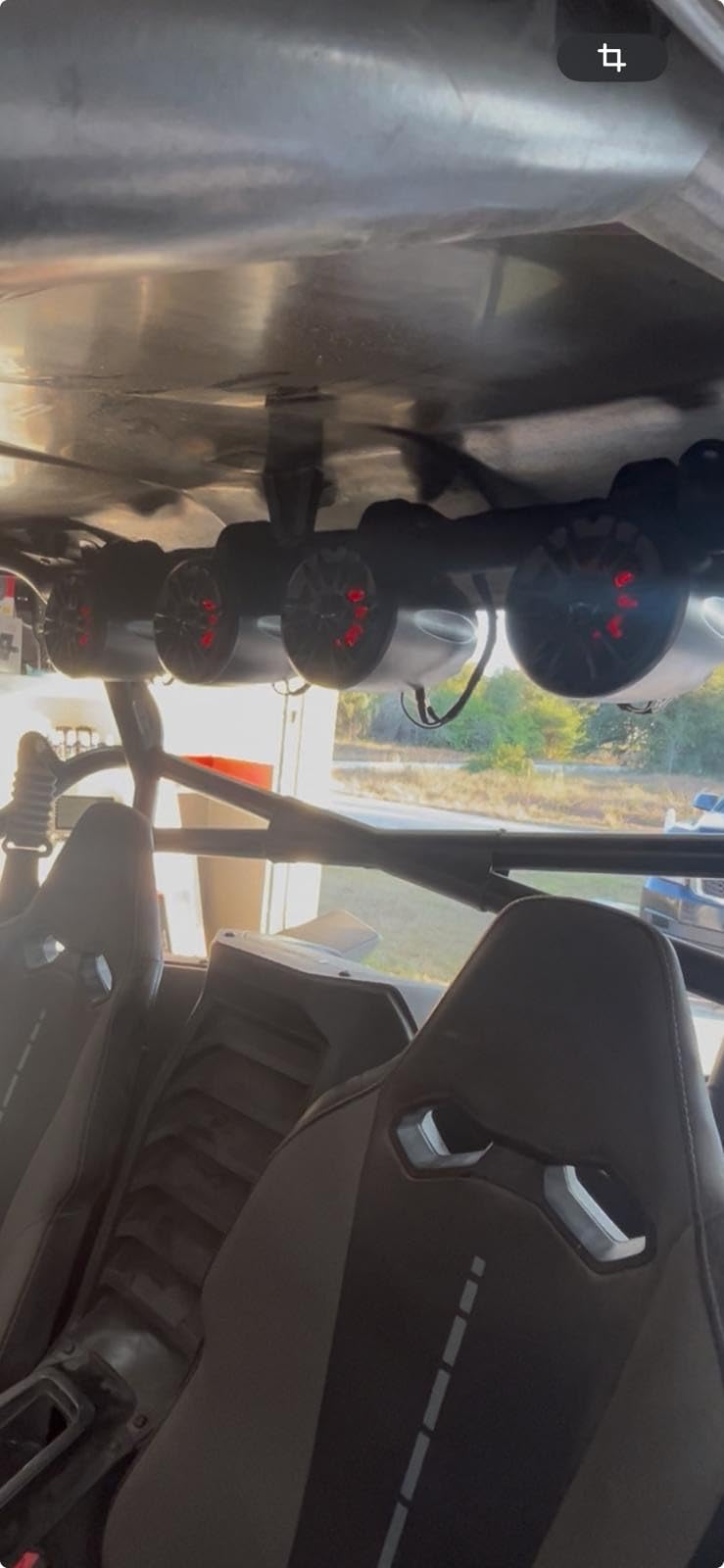 BOSS Audio Systems UNI4RGB ATV UTV Marine Boat IPX5 Weatherproof 4 Inch Stereo Wake Tower Speakers (x4) And 4 Channel Weatherproof Bluetooth Amplifier customer photo 1