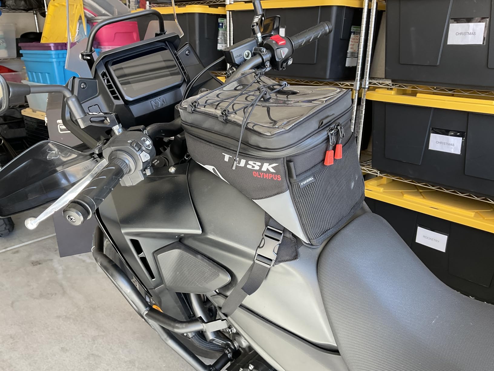 TUSK Olympus Tank Bag Large - 8L Motorcycle Luggage, Black/Grey, Waterproof Zippers, Phone Map Pocket, Fits ADV, Dual Sport, Touring, and Dirt Bikes customer photo 1