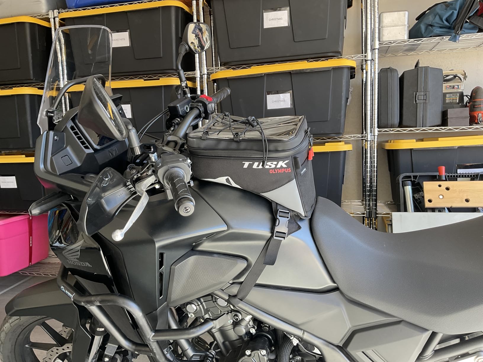 TUSK Olympus Tank Bag Large - 8L Motorcycle Luggage, Black/Grey, Waterproof Zippers, Phone Map Pocket, Fits ADV, Dual Sport, Touring, and Dirt Bikes customer photo 2