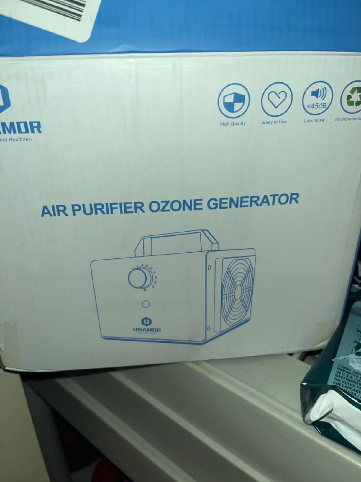 ONAMOR Ozone Generator 77000mg, Ozone Machine Ionizer O3 Deodorizer for Home, Basement, Smoke, and Pet Room (Eliminating Odors Area up to 4000 Square Feet, All Metallic Black) customer photo 2