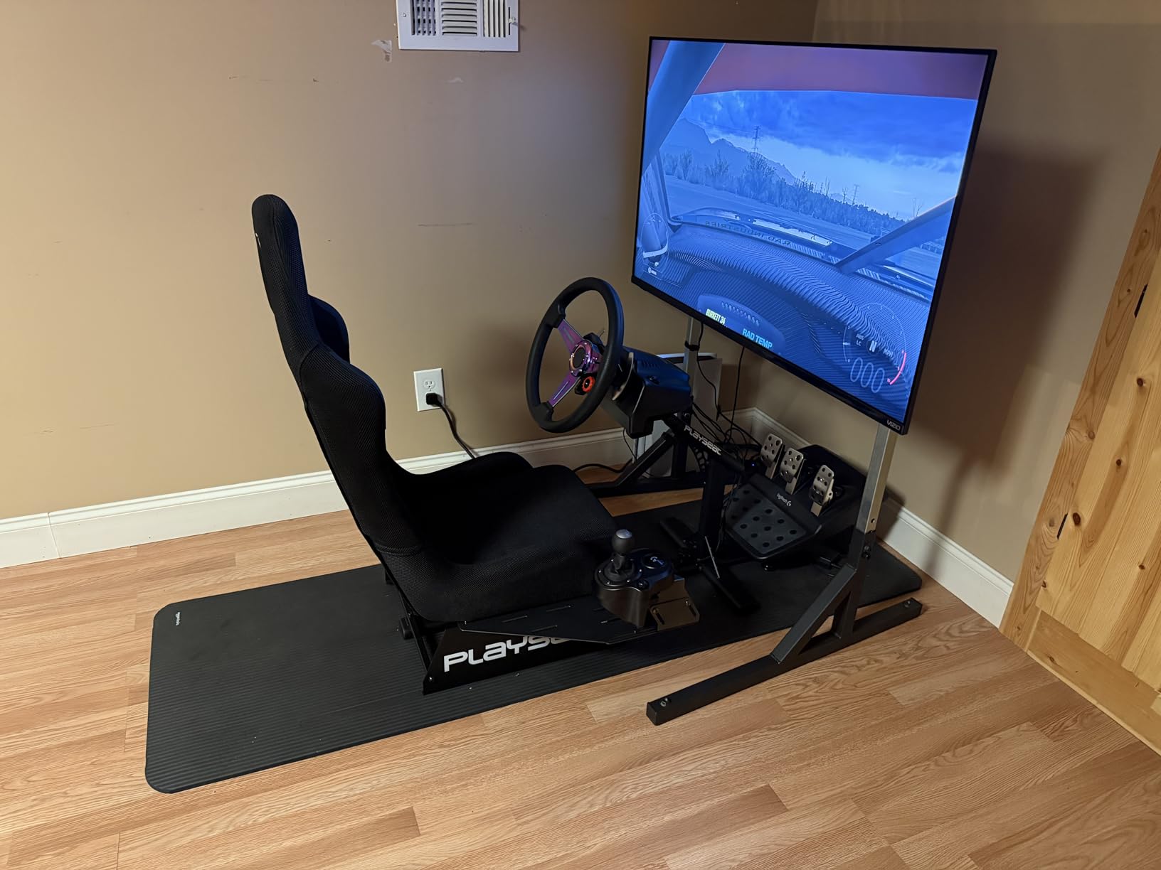 13.8in Auto Racing Steering Wheel Flat Drifting 6 Bolts Car Sport Steering Wheel Pu Leather and Aluminum Spokes with Horn Button customer photo 2