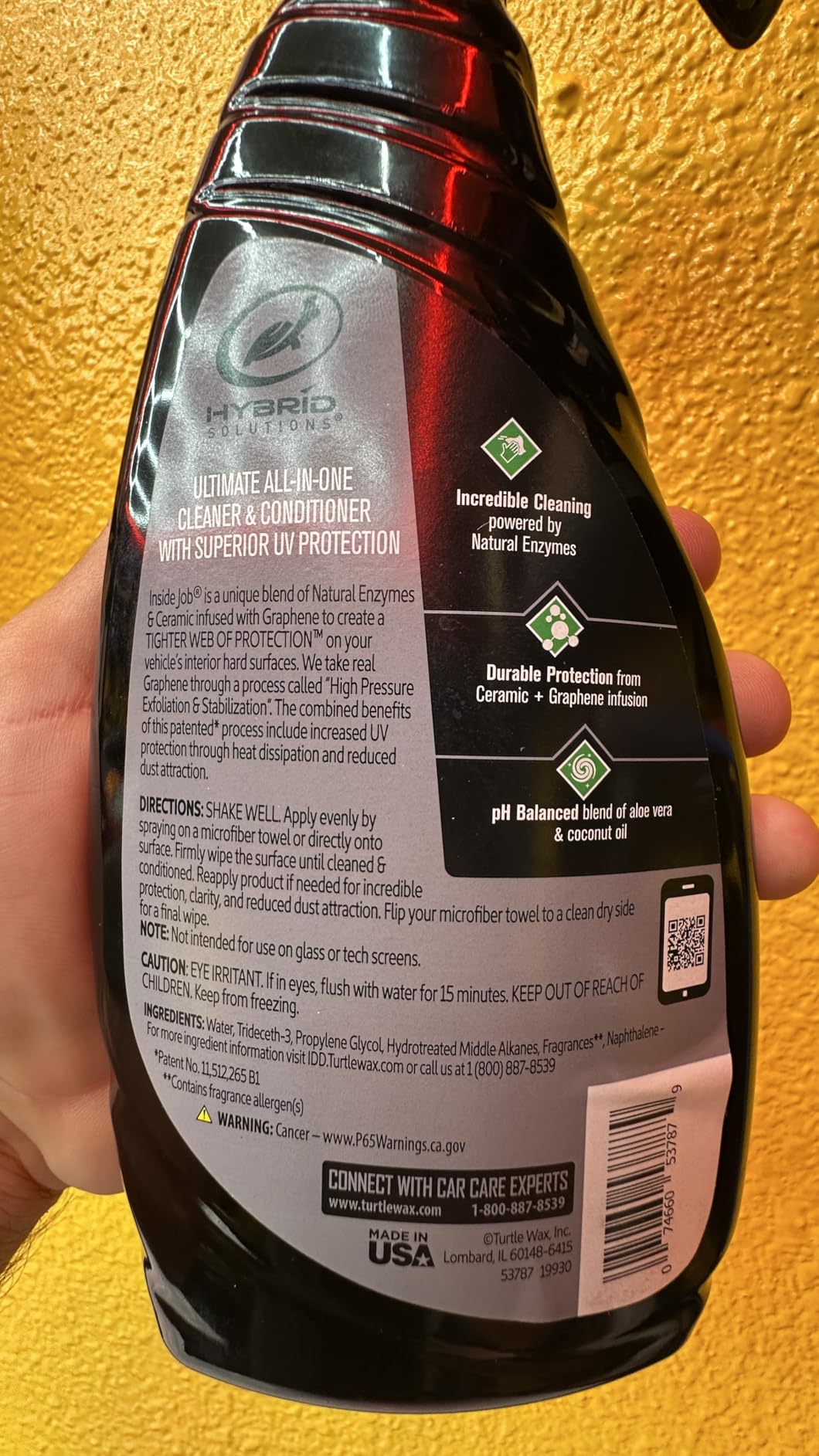 Turtle Wax Hybrid Solutions Inside Job, All Purpose Ceramic Interior Car Cleaner and Protectant, Cleans, Deodorizes and Protects Leather Car Seats, Vinyl, Rubber, and Plastic, 16 fl oz customer photo 2