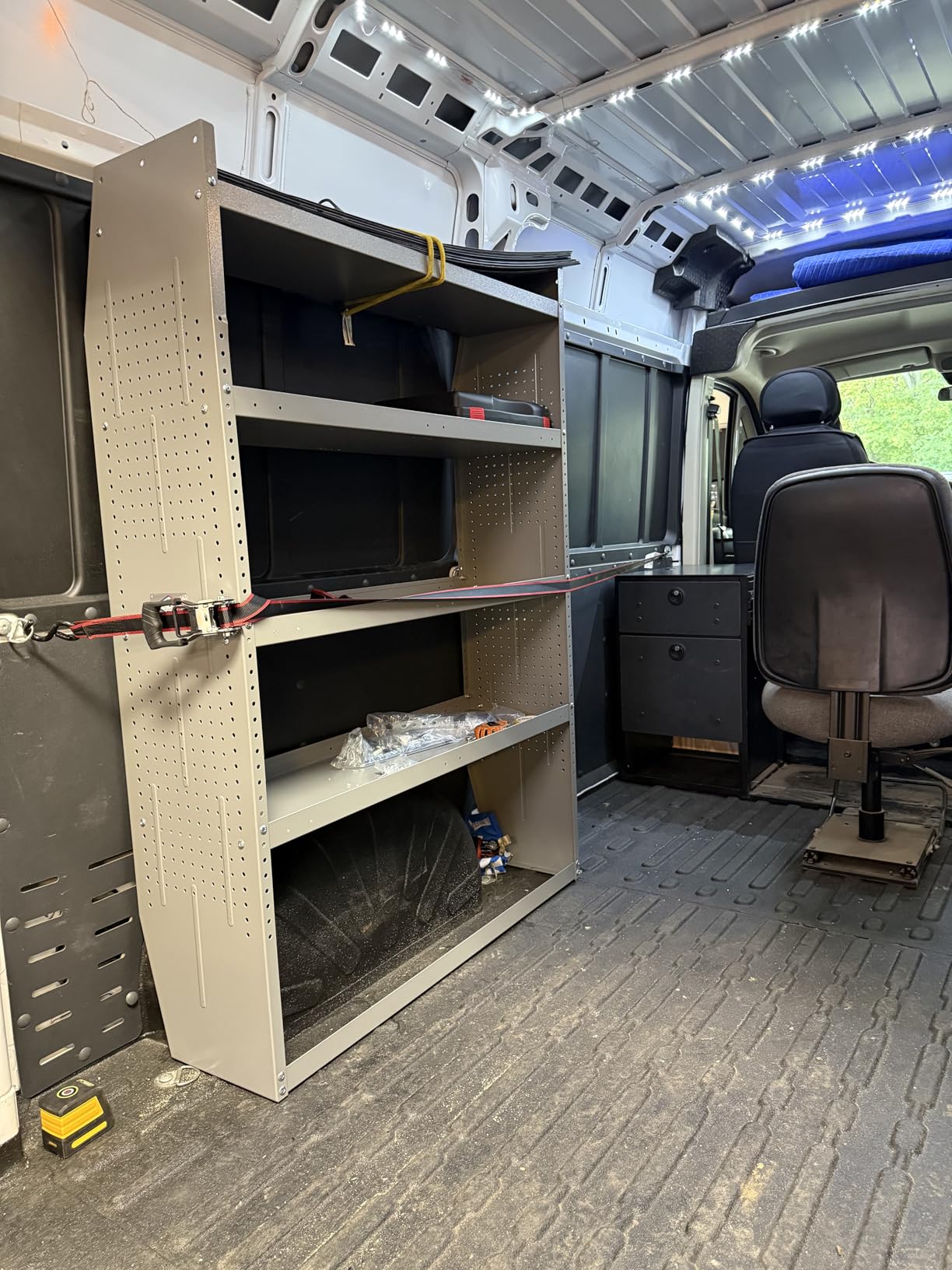 AA Products SH-6004(2) Steel Mid/High Roof Van Shelving Storage System Fits Transit, NV, Promaster and Sprinter, Set of 2 Van Shelving Units, 42''W x 60''H x 13''D customer photo 1