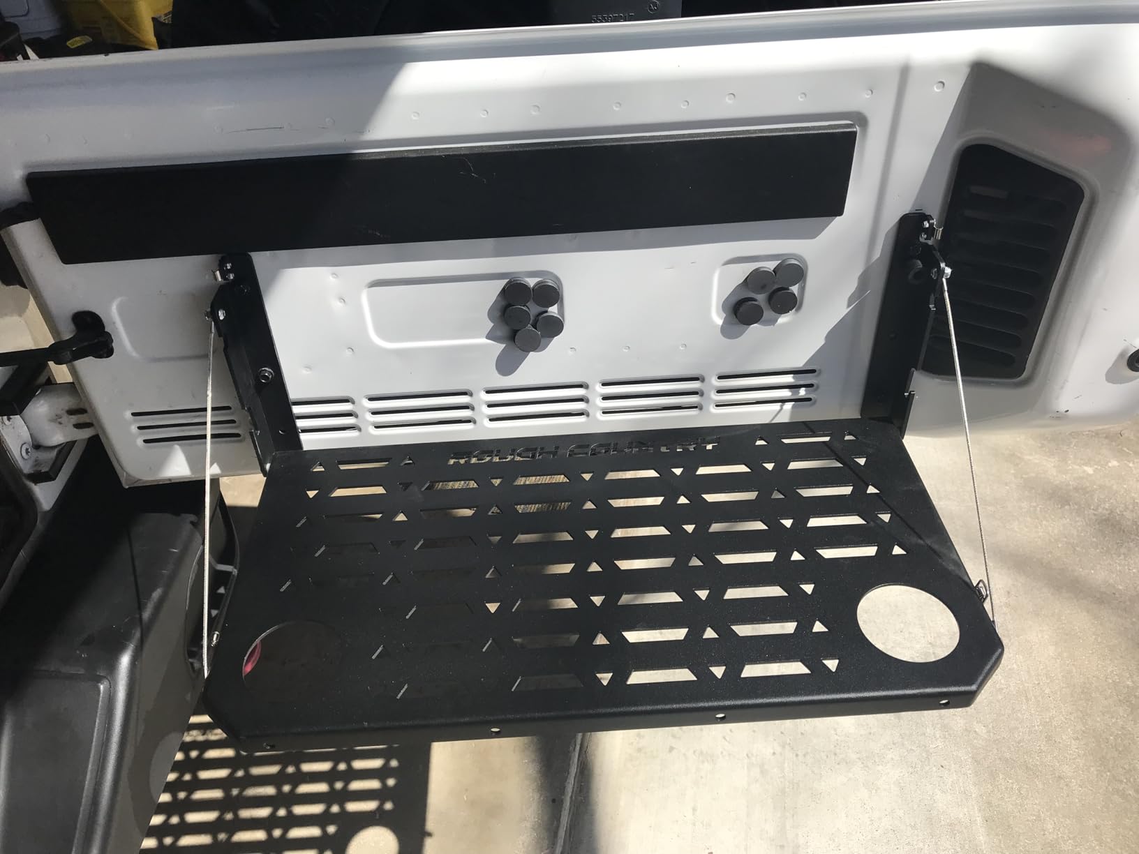 Rough Country Folding Rear Tailgate Table for 2007-2018 Jeep Wrangler JK - 10630 , Black customer photo 2