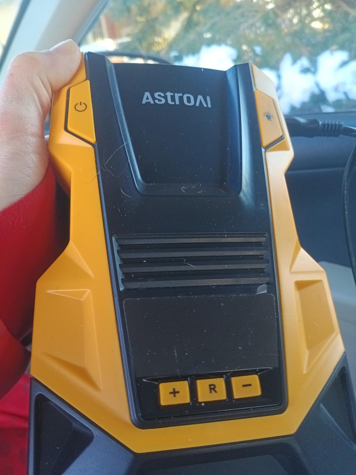 AstroAI AC/DC Tire Inflator Portable Air Compressor for Car, Air Pump for Car Tires, Car Accessories 150PSI with LED Light for Cars, Balls, Motorcycles, and Other CZK-3666 Yellow customer photo 2