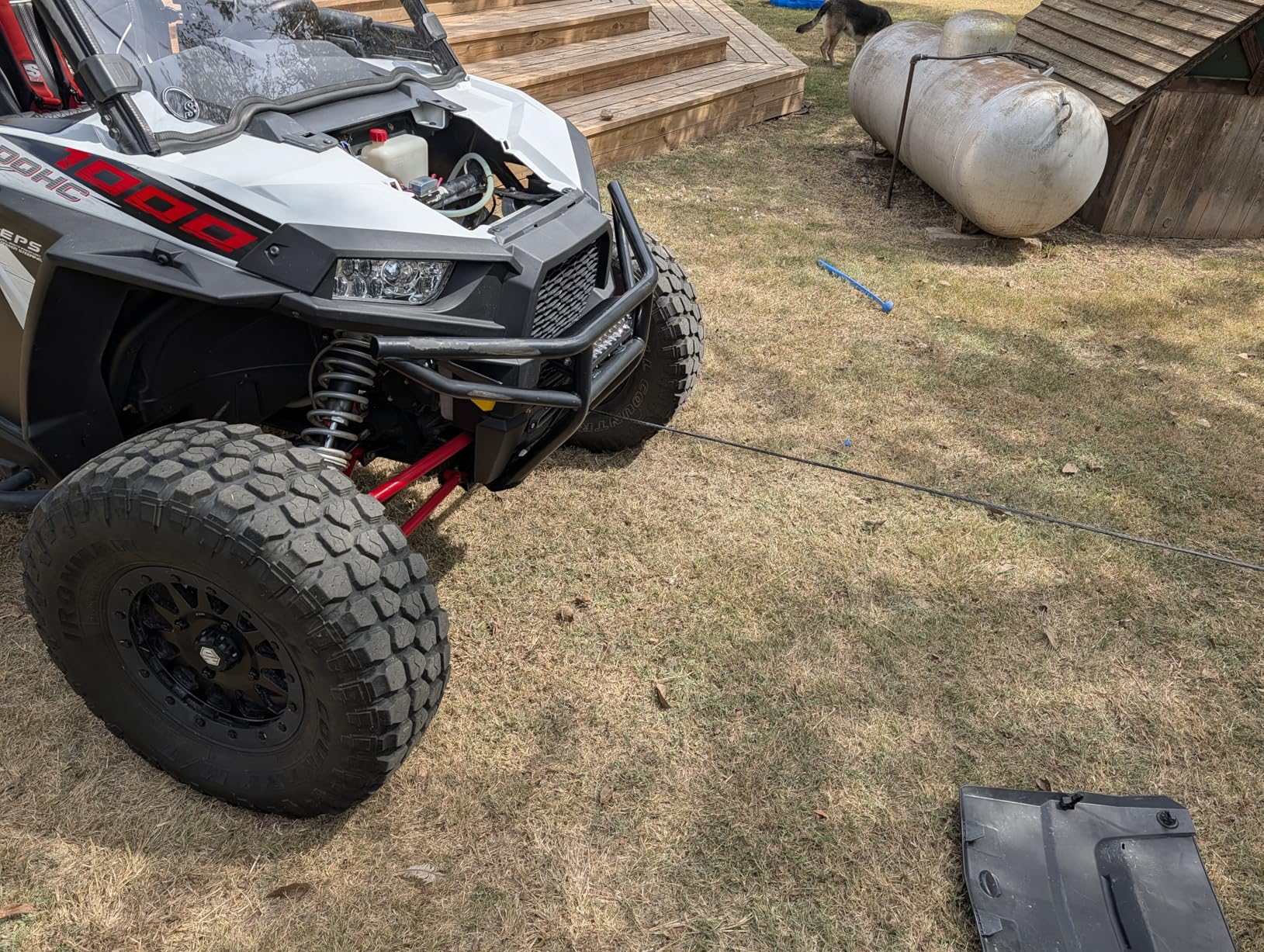 KING-PRO Snatch Recovery Ring, 45000 lbs Winch Snatch Block Pulley Towing Ring, for ATV UTV SUV Truck Off-Road Vehicle Towing Soft Shackle Recovery (Red) customer photo 1