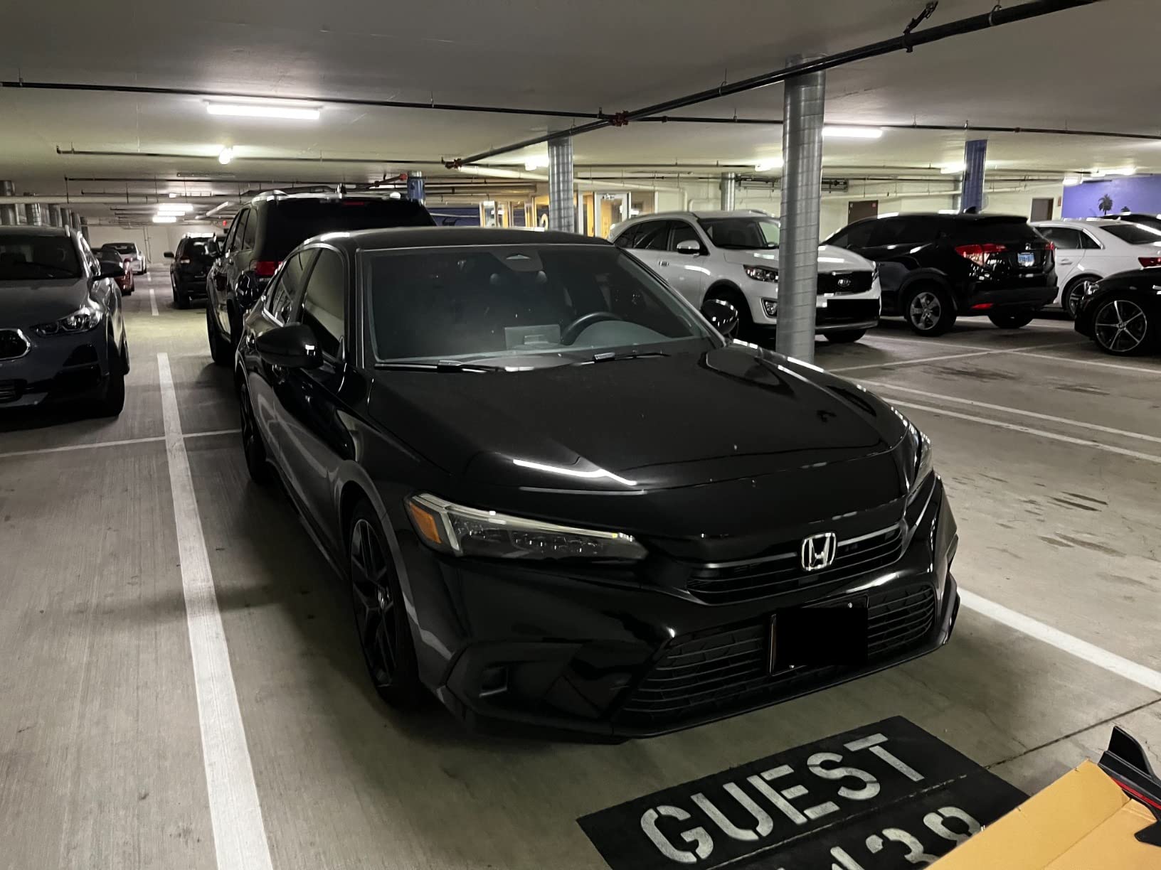 FREEMOTOR802 Front Bumper Lip Splitter Fits 2022-2024 Honda Civic 11th Gen Sedan Hatchback, Gloss Black PP 3PCS Air Dam Chin Spoiler Underbody Front Lip Spoiler Lower Guard Protector customer photo 1