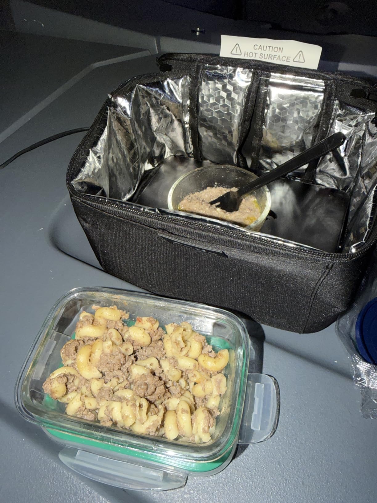 Aotto Portable Oven, Electric Lunch Box Food Heater - 12V/24V/110V 3-in-1 Car Food Warmer - Mini Personal Microwave Heated Lunch Box Warmer for Car, Truck, Travel, Office & Home Use - Black customer photo 1