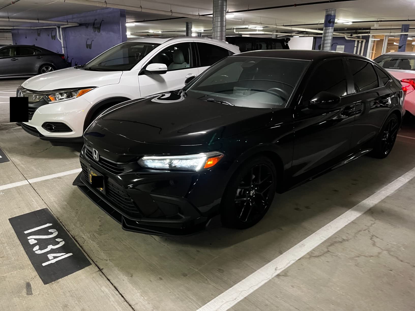 FREEMOTOR802 Front Bumper Lip Splitter Fits 2022-2024 Honda Civic 11th Gen Sedan Hatchback, Matte Black PP 3PCS Air Dam Chin Spoiler Underbody Front Lip Spoiler Lower Guard Protector customer photo 2