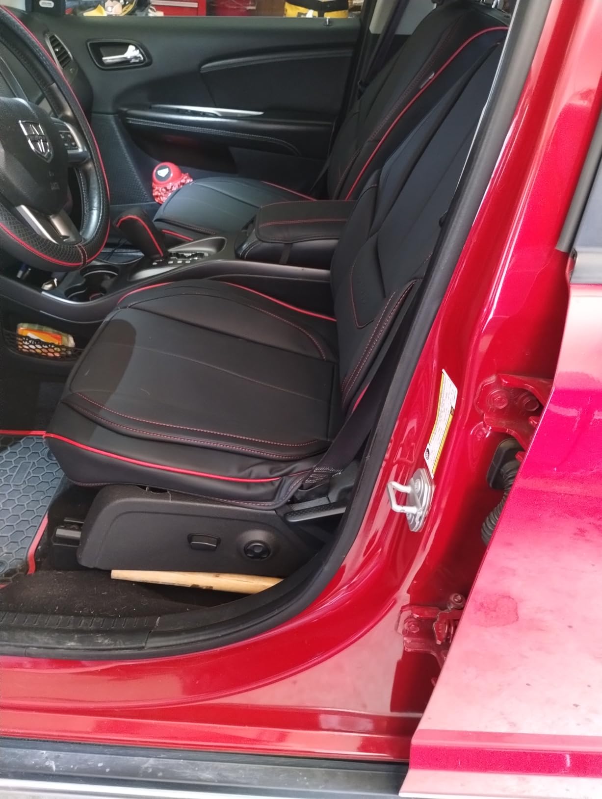 Coverado Car Seat Covers 5 Pieces, Full Set Universal Seat Covers for Cars, Waterproof Nappa Leather Auto Seat Protectors with Head Pillow, Car Interiors Fit for Most Sedans SUV Pick-up Truck, Black customer photo 1