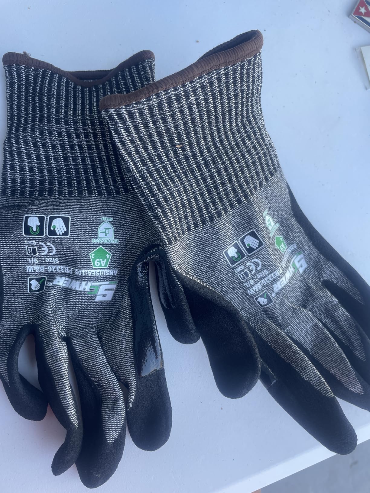 Schwer ProGuard High Level Cut Resistant Work Gloves PR3326 for Extreme Protection, ANSI A9 Cut Gloves with Reinforced Thumb, Non Slip, Breathable, Durable, Touch-screen, Black 1 Pair (L) customer photo 1