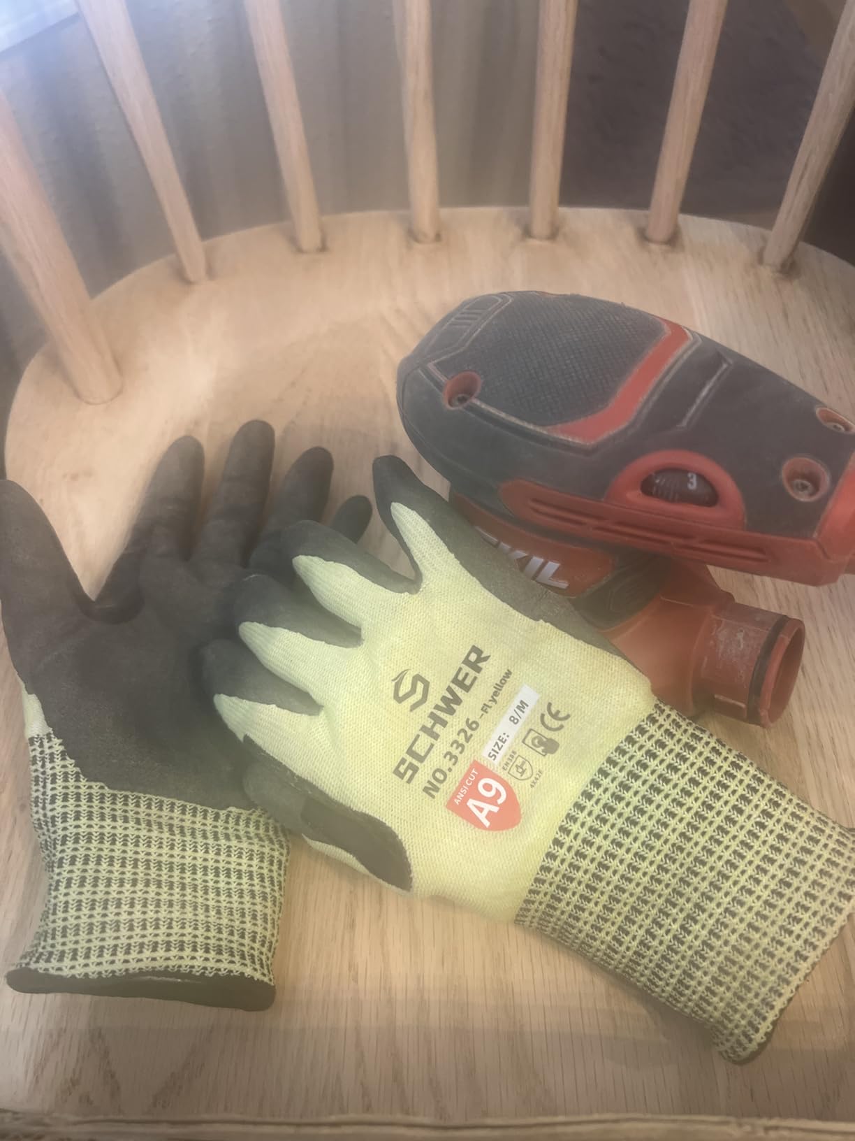 Schwer ProGuard High Level Cut Resistant Work Gloves PR3326 for Extreme Protection, ANSI A9 Cut Gloves with Reinforced Thumb, Non Slip, Breathable, Durable, Touch-screen, Black 1 Pair (L) customer photo 2