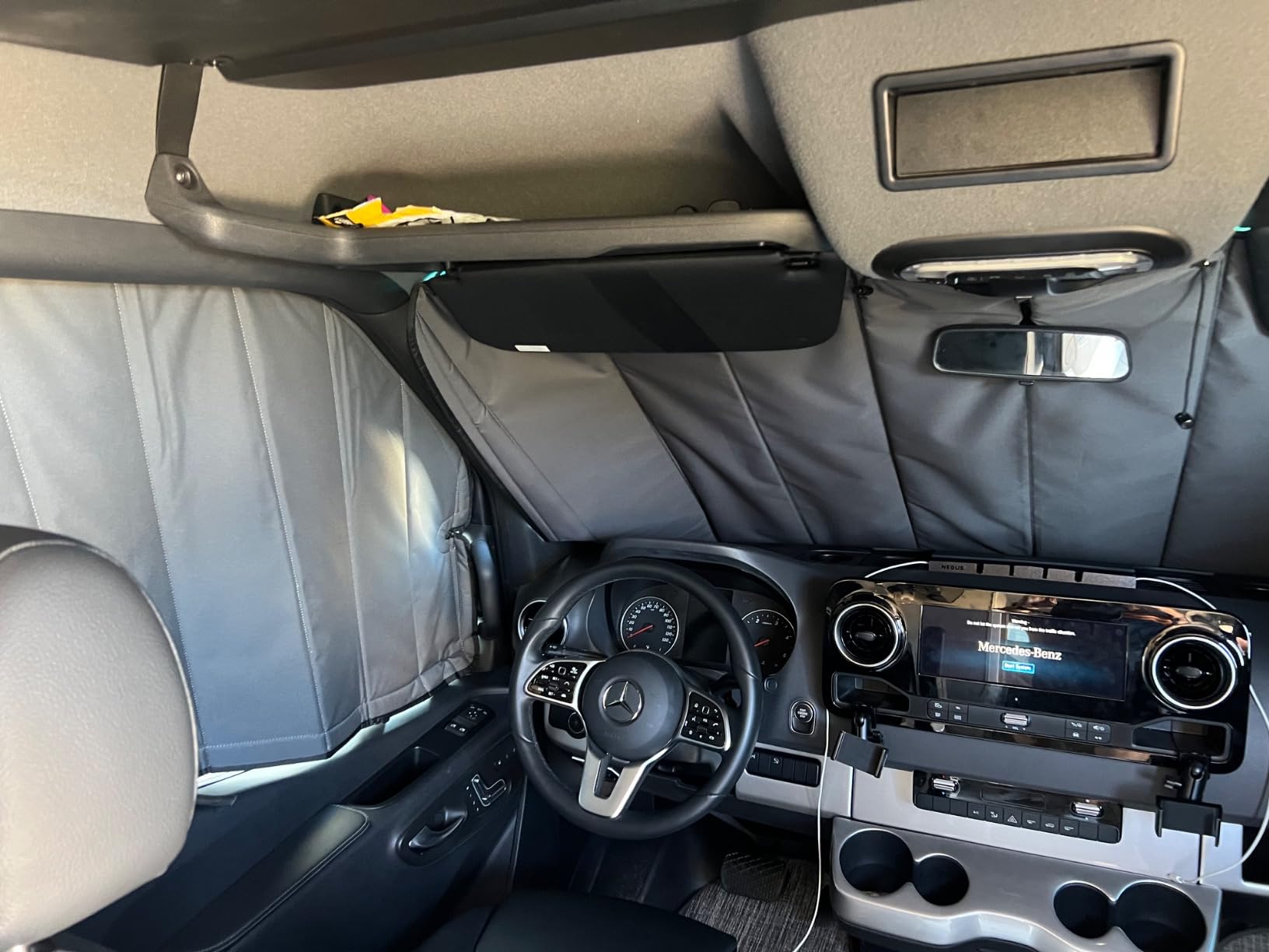 VanEssential Insulated Magnetic Blackout Window Cover Designed for Mercedes-Benz NCV3 & VS30 Sliding Door with Bare Metal Frame ONLY (Van Years 2007 to Current Year) - Charcoal Gray customer photo 1
