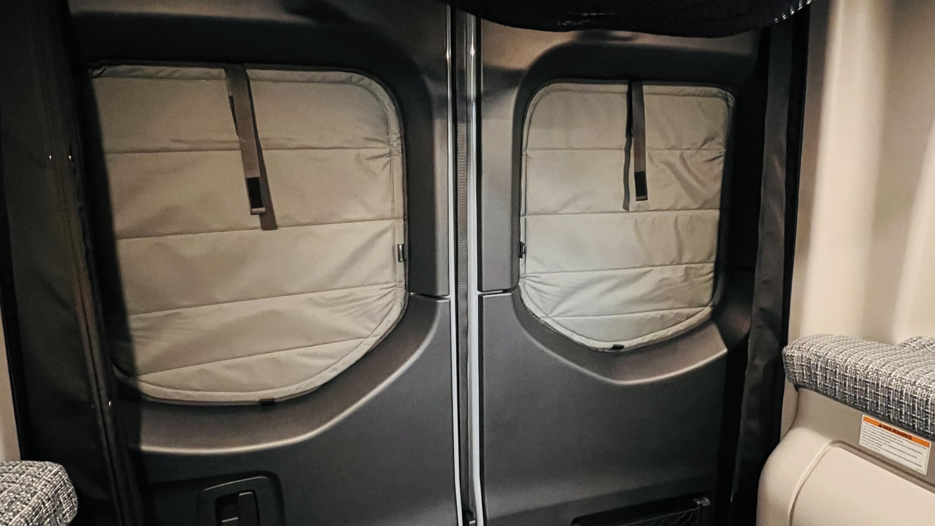 VanEssential Insulated Magnetic Blackout Window Cover Designed for Mercedes-Benz NCV3 & VS30 Sliding Door with Bare Metal Frame ONLY (Van Years 2007 to Current Year) - Charcoal Gray customer photo 2
