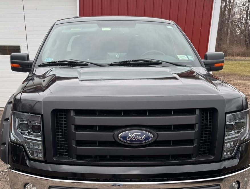 HECASA Front Grille Compatible with 2009-2014 Ford F150 XL Model Bumper Painted Black Shell and Insert Grille Assembly Guard Cover Replacement for 9L3Z8200A FO1200510 customer photo 1