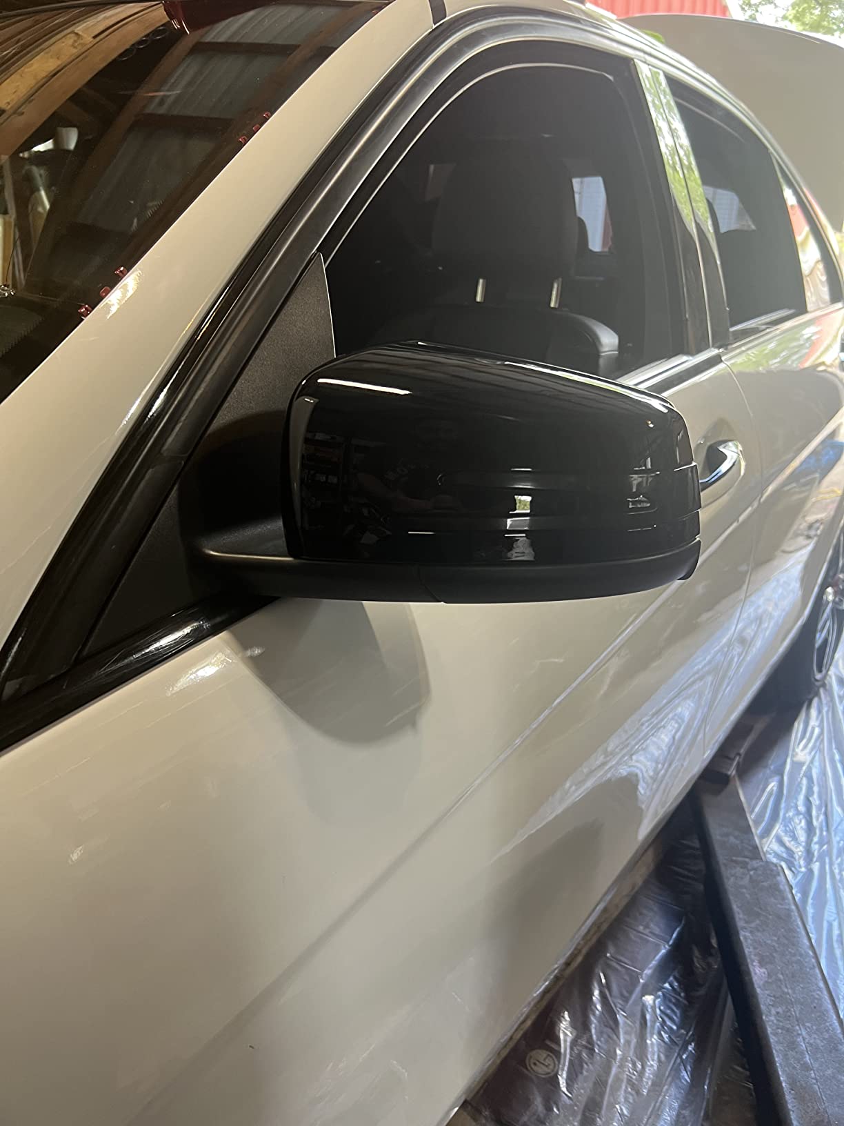 Gloss Black Side Rearview Wing Mirror Cover Cap Compatible with Mercedes W176 W204 C204 W212 W211 W246 C117 customer photo 1