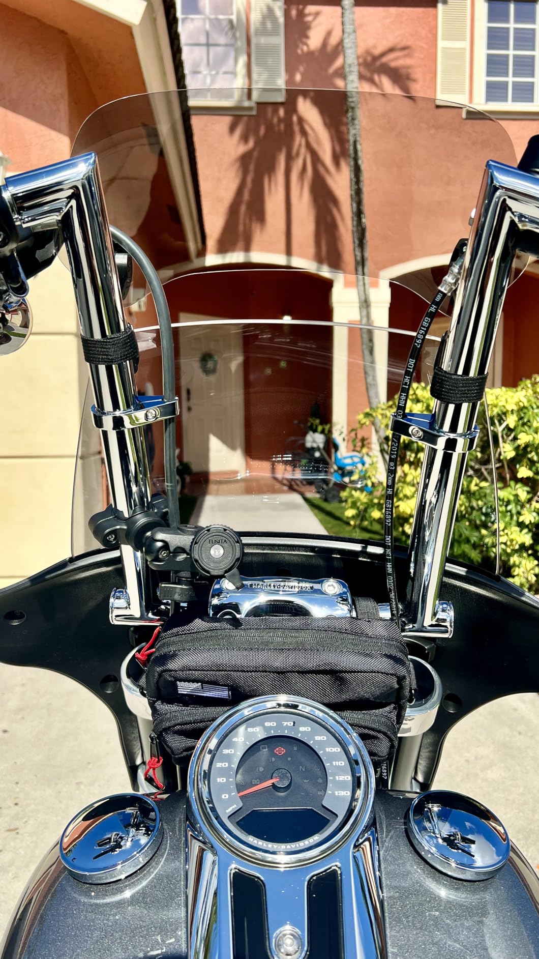 Kucehiup Motorcycle Windshield Extension,Universal Adjustable Clip-on Windscreen Extender for Hon Suz Kaw Yam(Smoke-11.2 inches) customer photo 1