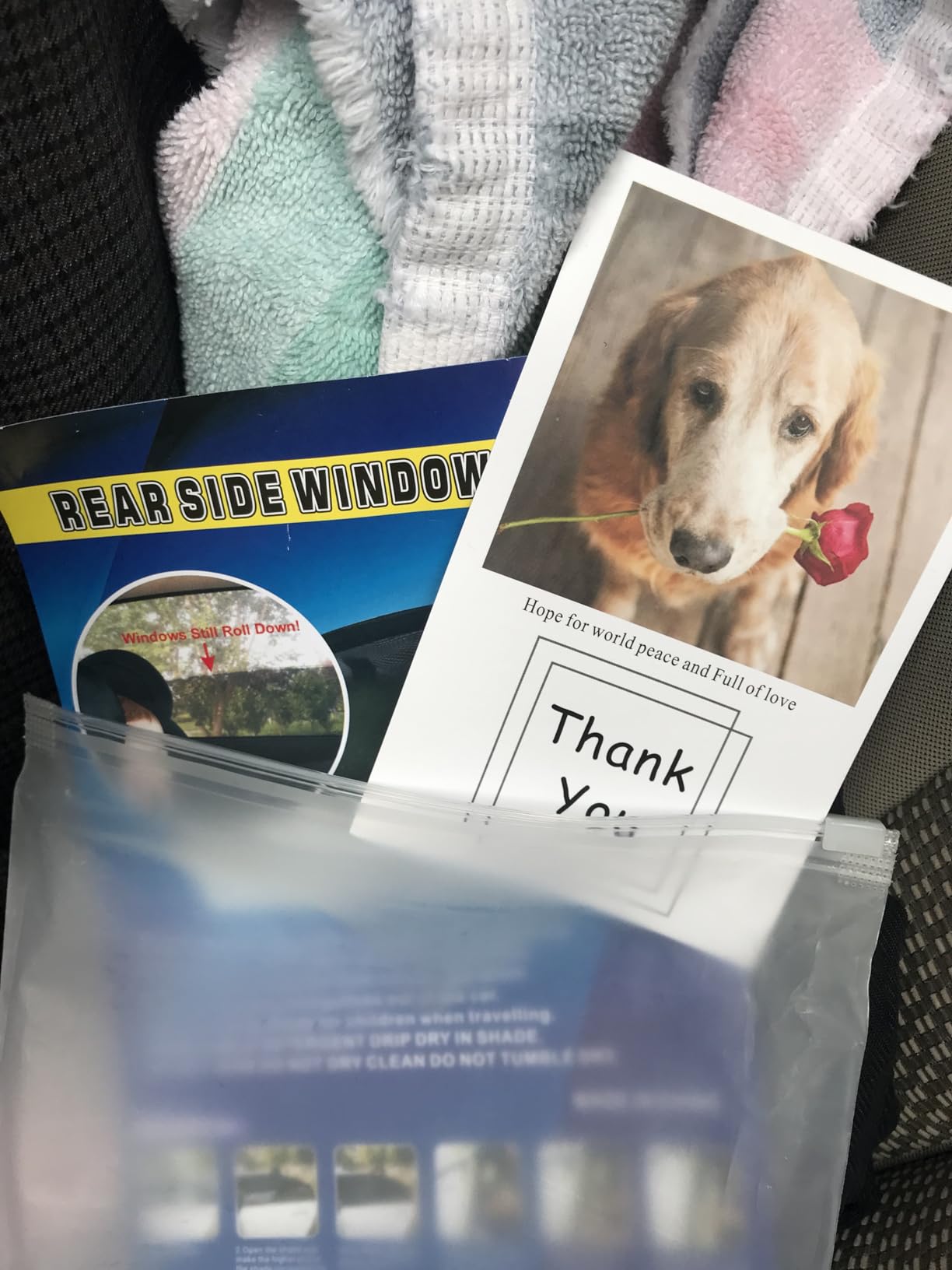 Car Rear Side Window Shades, 2 Pack Stretchy Mesh Car Window Screens Sun Shades Mosquito Nets Covers Fit for 96% Cars SUVs, Anti-Sun Glare, UV Protection, Privacy Protection customer photo 1