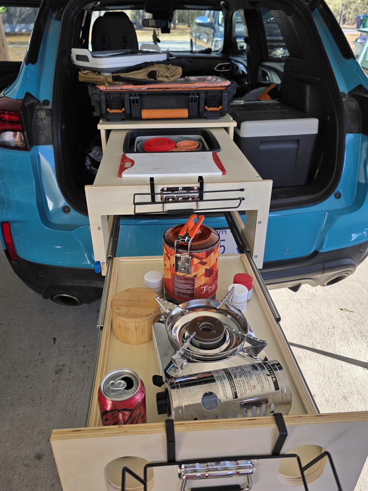 SHIWAGIN Overland Kitchen Slide-Out System, All-in-One Camp Kitchen Box with Sink, Chopping and Cooking Features, Folding Camping Table for SUV, Overlanding & Car Camping, Quick 1-Minute Setup customer photo 1