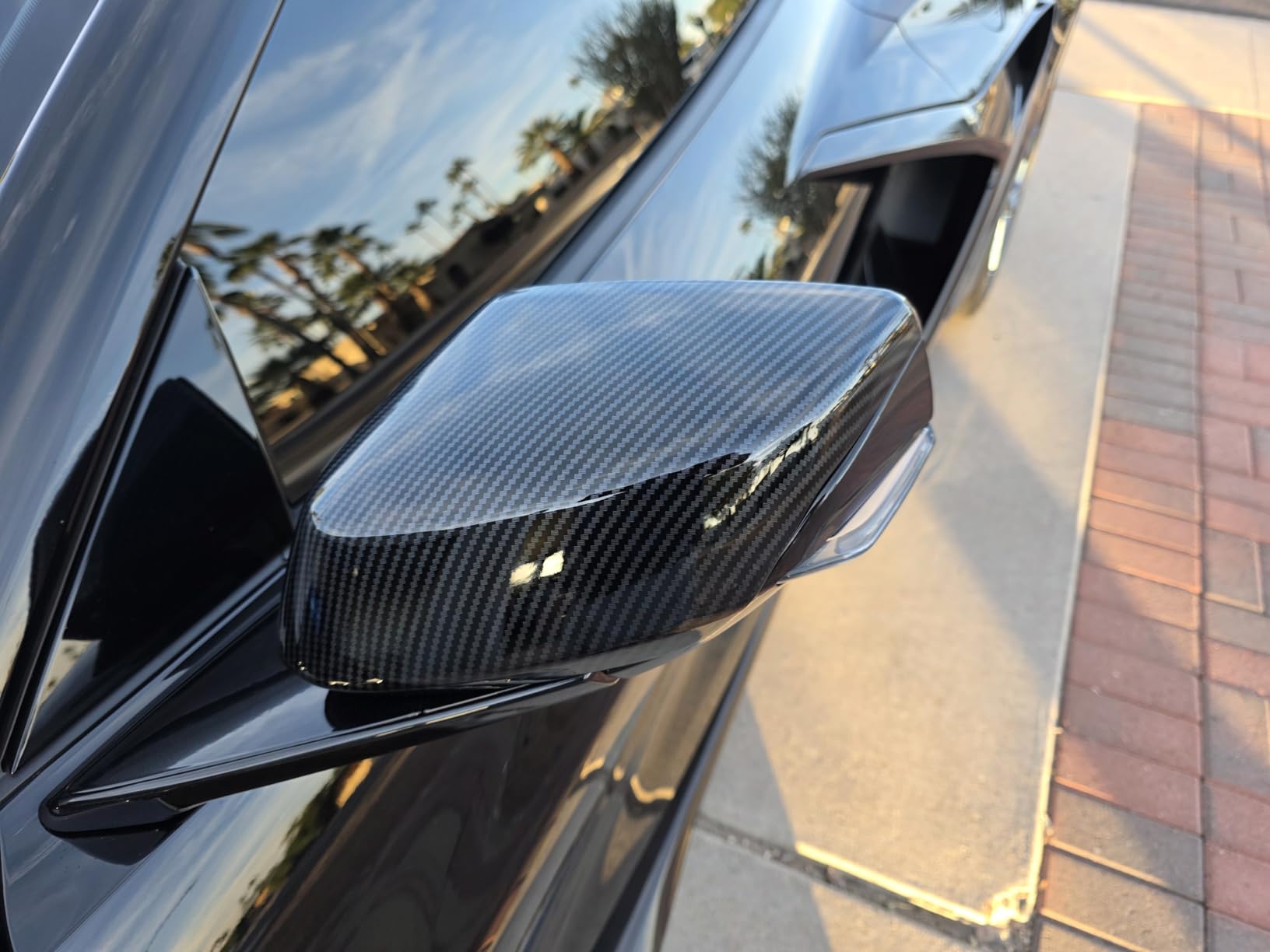 crosselec Carbon Fiber Side Rearview Mirror Guard Cover Trim for Chevrolet Corvette C8 2020-2025 customer photo 2