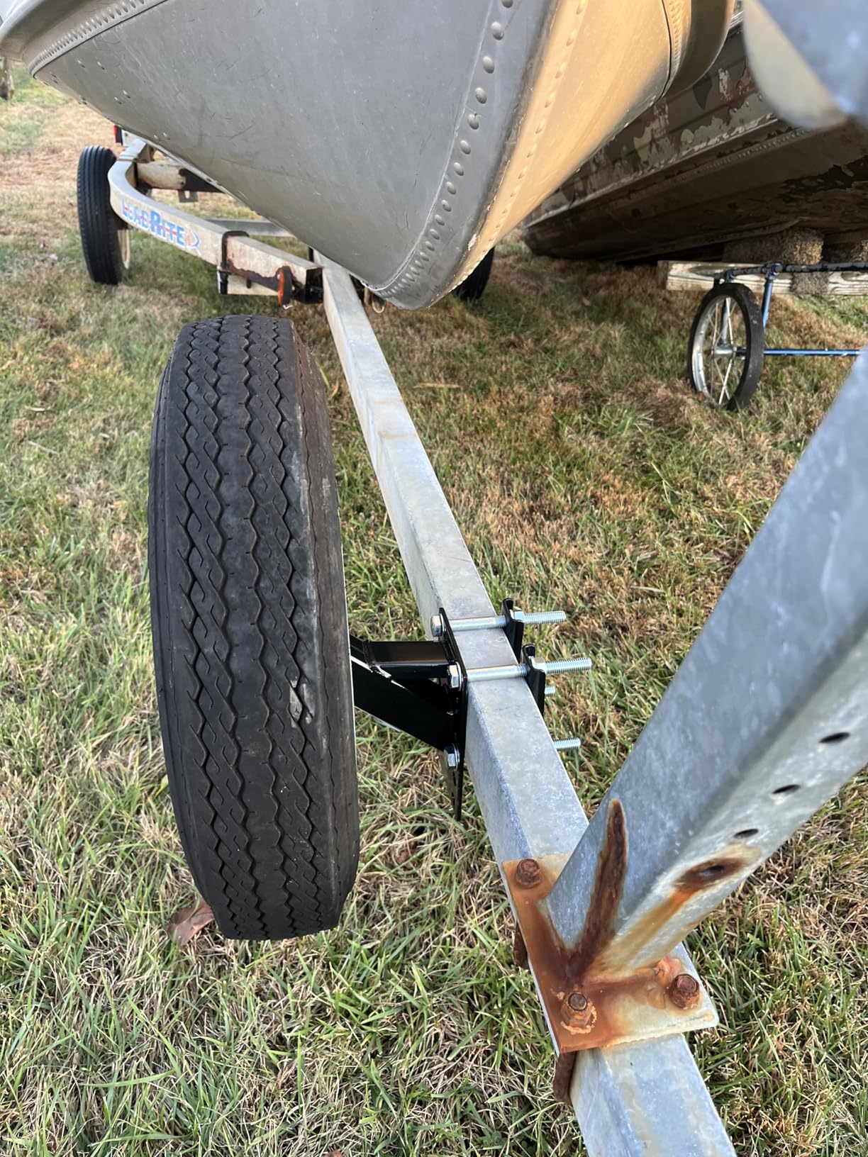 MaxxHaul 50214 Spare Tire Carrier Mount for Utility Boat Trailer Bracket Holds 4 Lugs (4 on 4