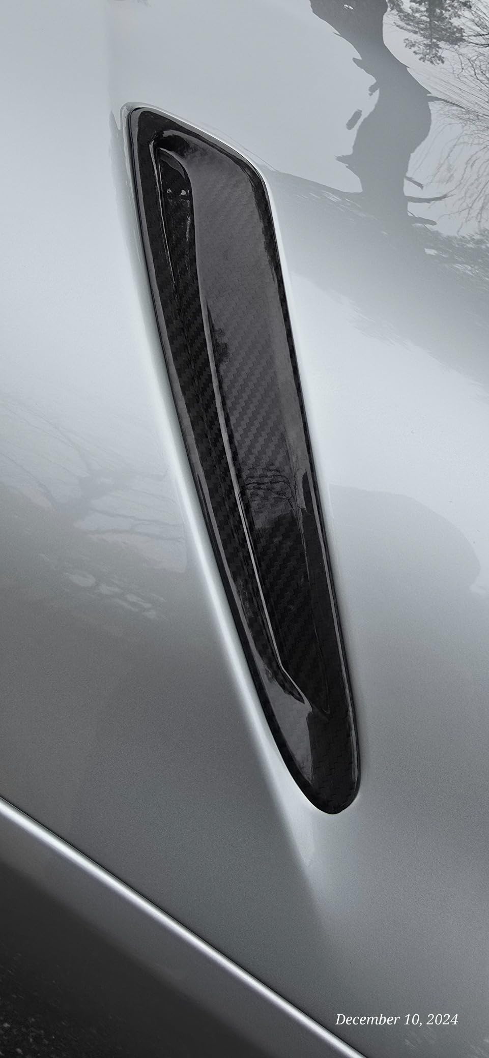 Real Carbon Fiber Hood Air Vent Trim Cover Fit for Toyota Supra GR A90 A91 MK5 2019-2026, Hood Air Outlet Vent Molding Sticker Trim 2Pcs (Black) customer photo 2