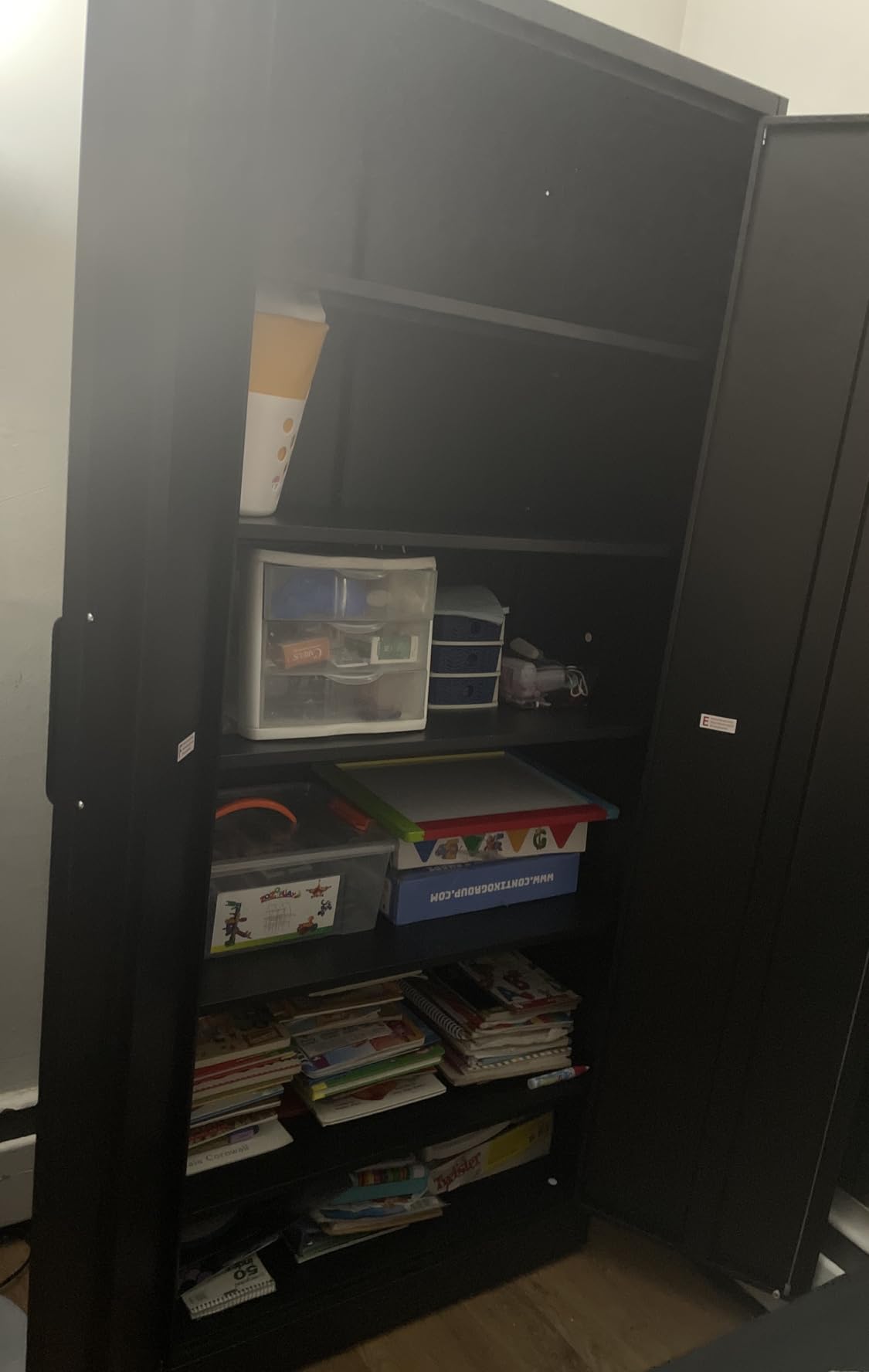Yizosh Metal Garage Storage Cabinet with 2 Doors and 5 Adjustable Shelves - 71
