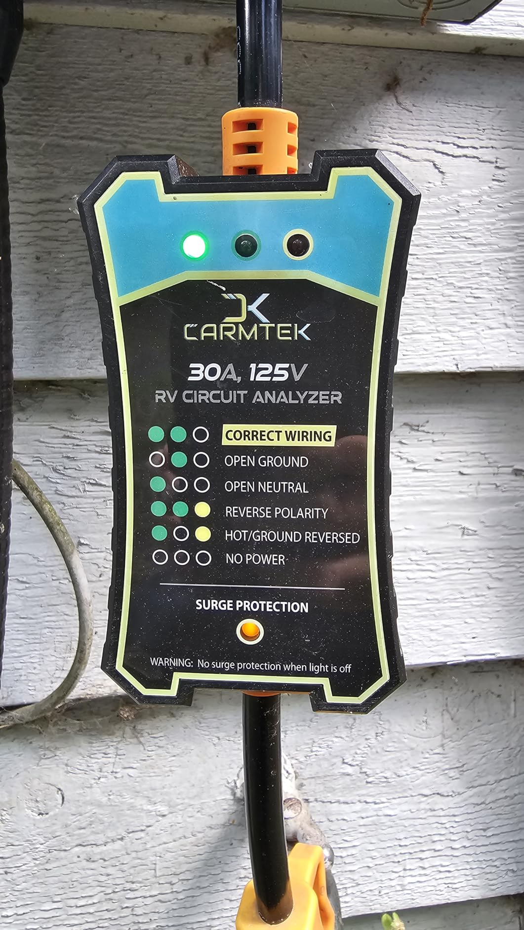 CARMTEK RV Surge Protector 50 Amp - RV Circuit Analyzer with Integrated Surge Protection - Smart 50 Amp Surge Voltage Defender with Grip Handles customer photo 1