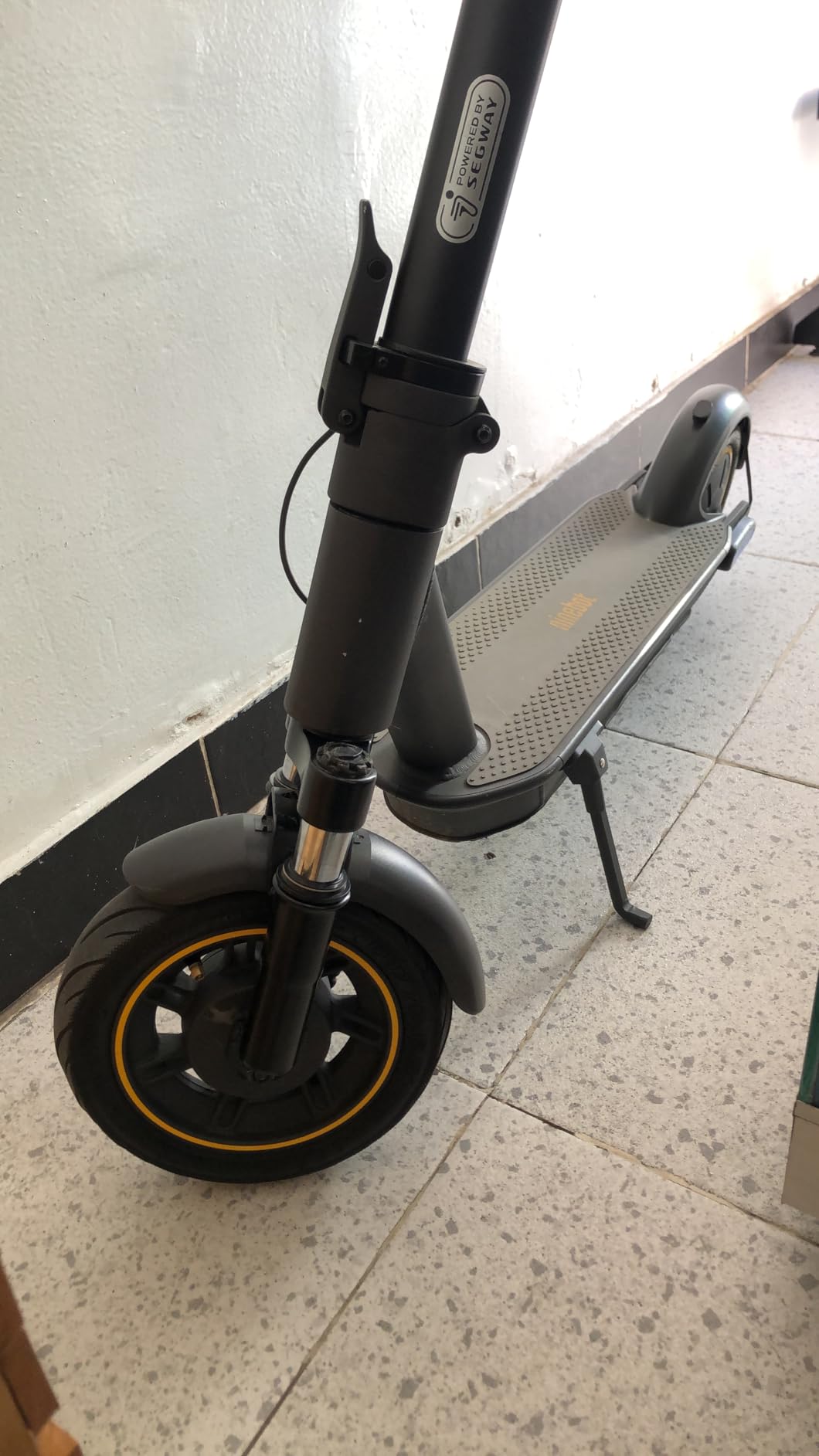 MIMIRACLE Electric Scooter Front Suspension Kit Spring Fork Compatible with Max G30 G30LP Segway Ninebot Electric Scooter Shock Absorption Parts Anti-Vibration Accessories with Foot Stand customer photo 1