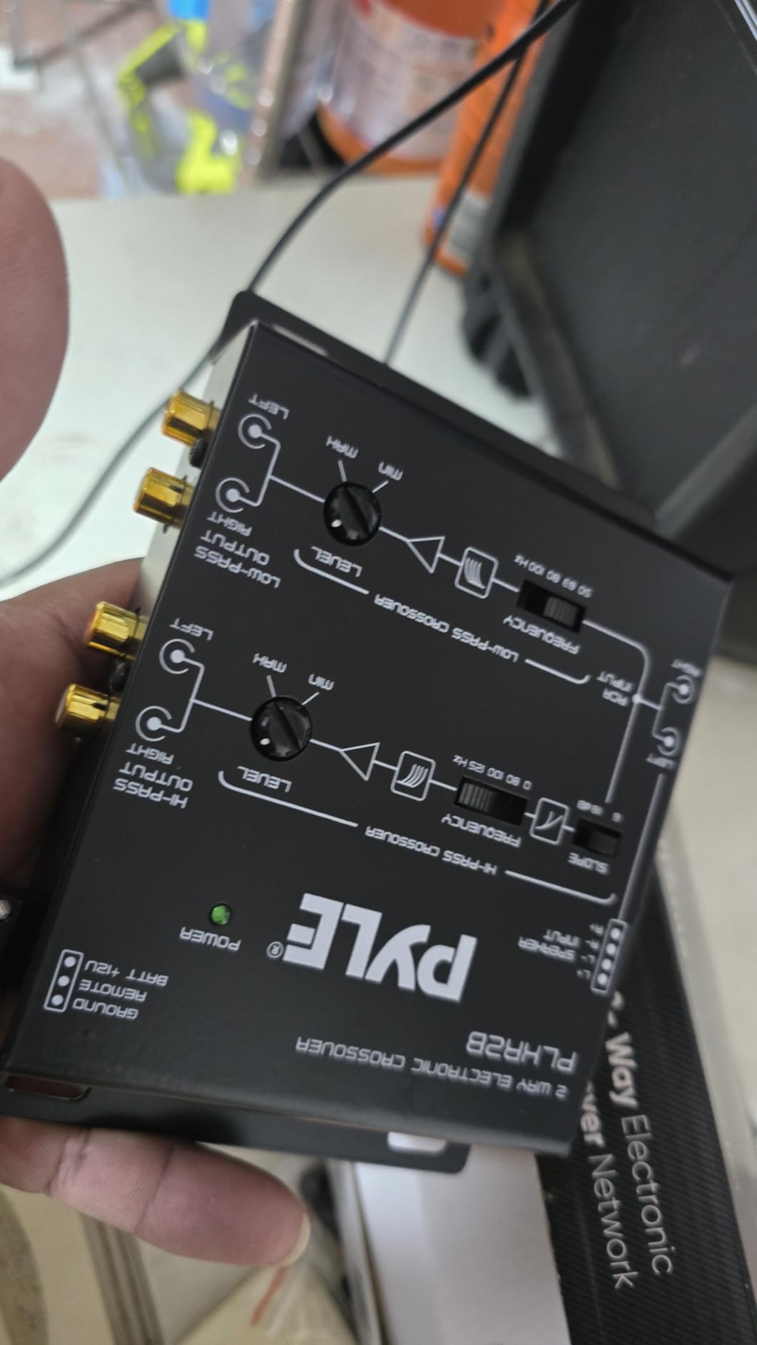Pyle 2-Way Electronic Car Audio Crossover Network - Hi-Pass/Low-Pass 6dB/18dB Octave Slope - Power LED Indicator - 4 RCA Outputs - 2 RCA Inputs - Remote Subwoofer Control & Parallel Input Switch customer photo 1