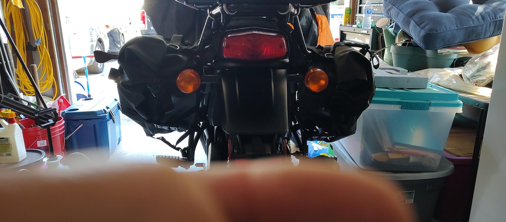 Rhinowalk Motorcycle Saddle Bags Waterproof Anti-Vibration Motor Side Bags Shoulder Bag Motorbike Panniers 28L(14L*2) for most Adventure and Sport Motorcycle Racks, 1 Pair customer photo 1