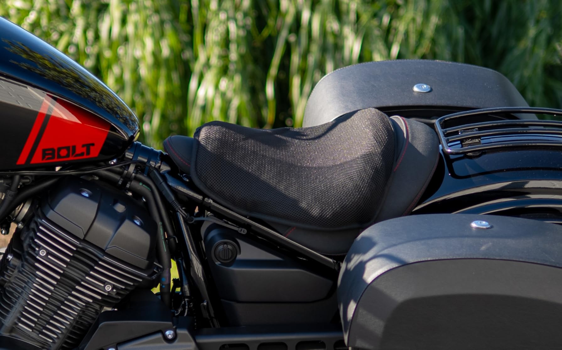 Motorcycle Gel Seat Cushion, 3D Honeycomb Shock-Absorbing, Hollow and Breathable, Hel Material is Compressive, Non-Breaking, Non-Hardening, Soft and Comfortable (Four Seasons) customer photo 2