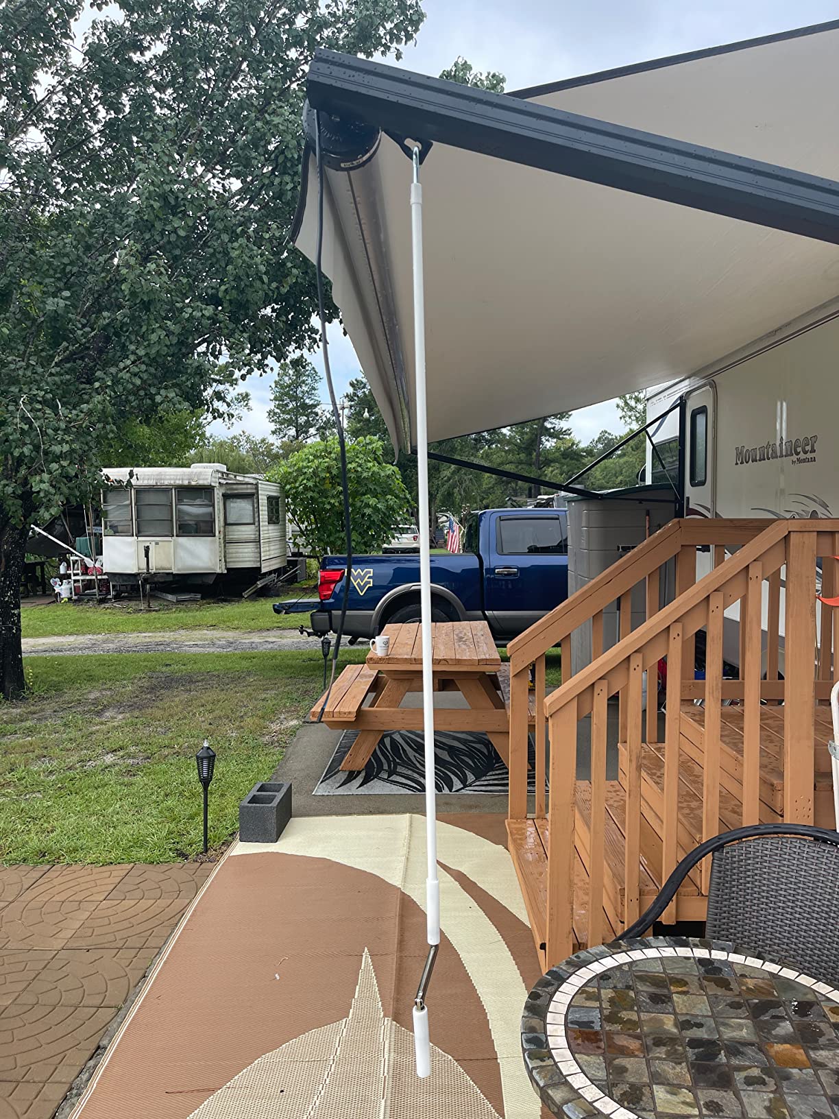 Awnlux Black Motorized Modular Retractable RV Awning Full Set Assemblies for RV, 5th Wheel, Travel Trailers, Toy Haulers, and Motorhome - 10x8 Ft - Black Strip customer photo 2