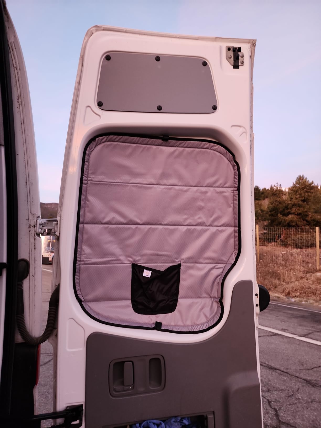 Living in a Bubble Insulated Blackout Rear Window Covers for Mercedes Benz Sprinter - Vanlife Must Have Accessories, Van Life Essentials (Pair) Gray - Rear Door 2007-2018 (NCV3) customer photo 1