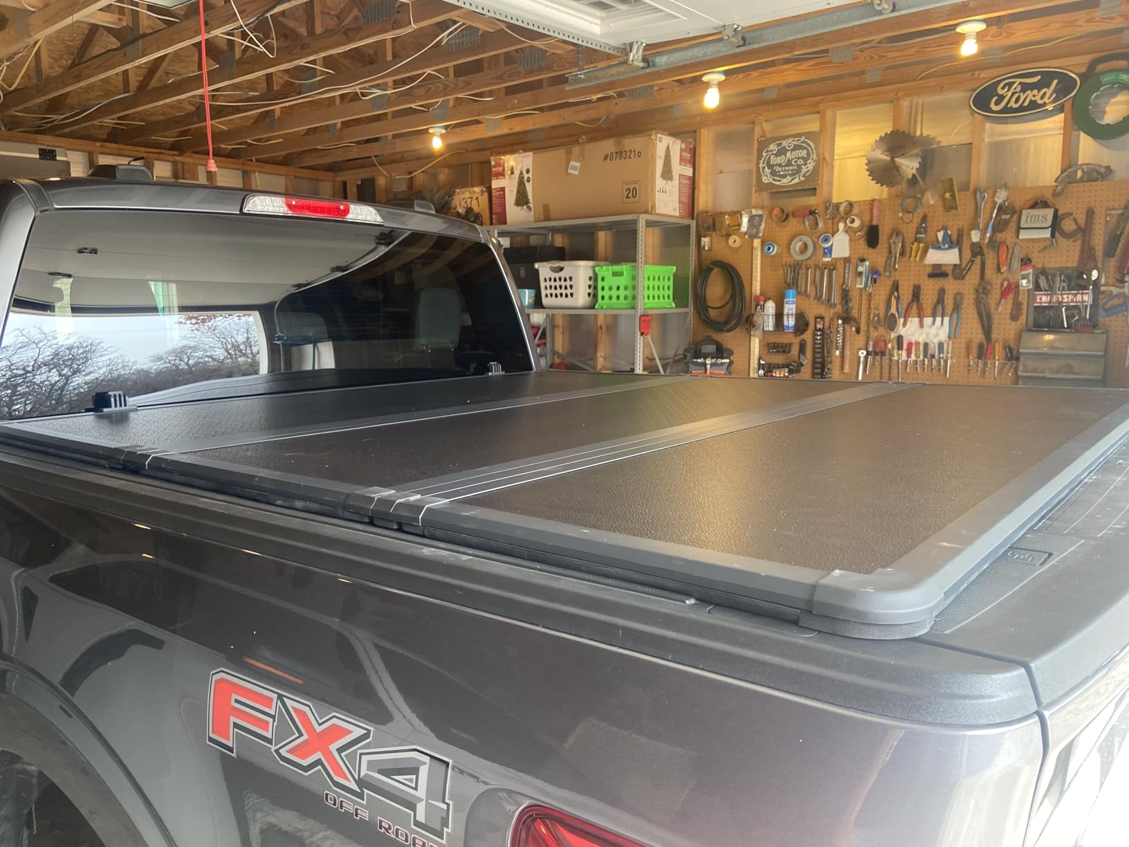 Tutel Hard Shell Folding Truck Bed Tonneau Cover|Fits 2015-2026 Ford F150 5'5
