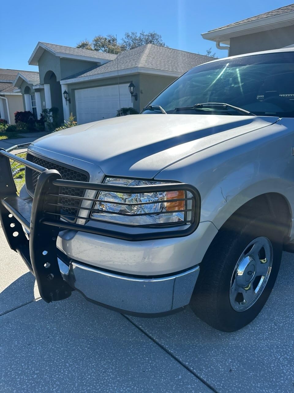 2004-2008 F150 Headlights Assembly for Ford F150 / 06-08 Lincoln Mark LT Pickup Chrome Housing Amber Reflector Clear Lens Replacement Driver and Passenger Side customer photo 1