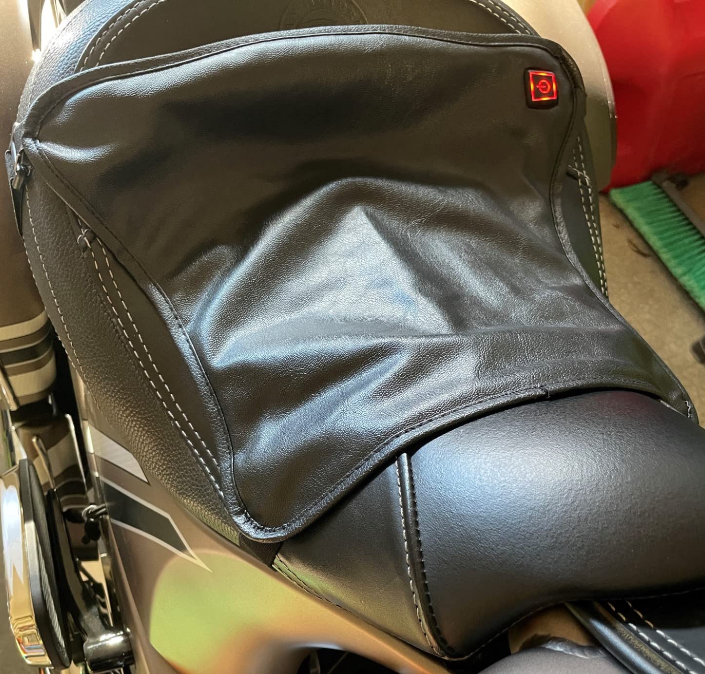 IZTOSS Motorcycle Heated Seat Cushion Electric Heated Seat Pad for Motorcycle, Snowmobile, and ATV with Universal Fit customer photo 1