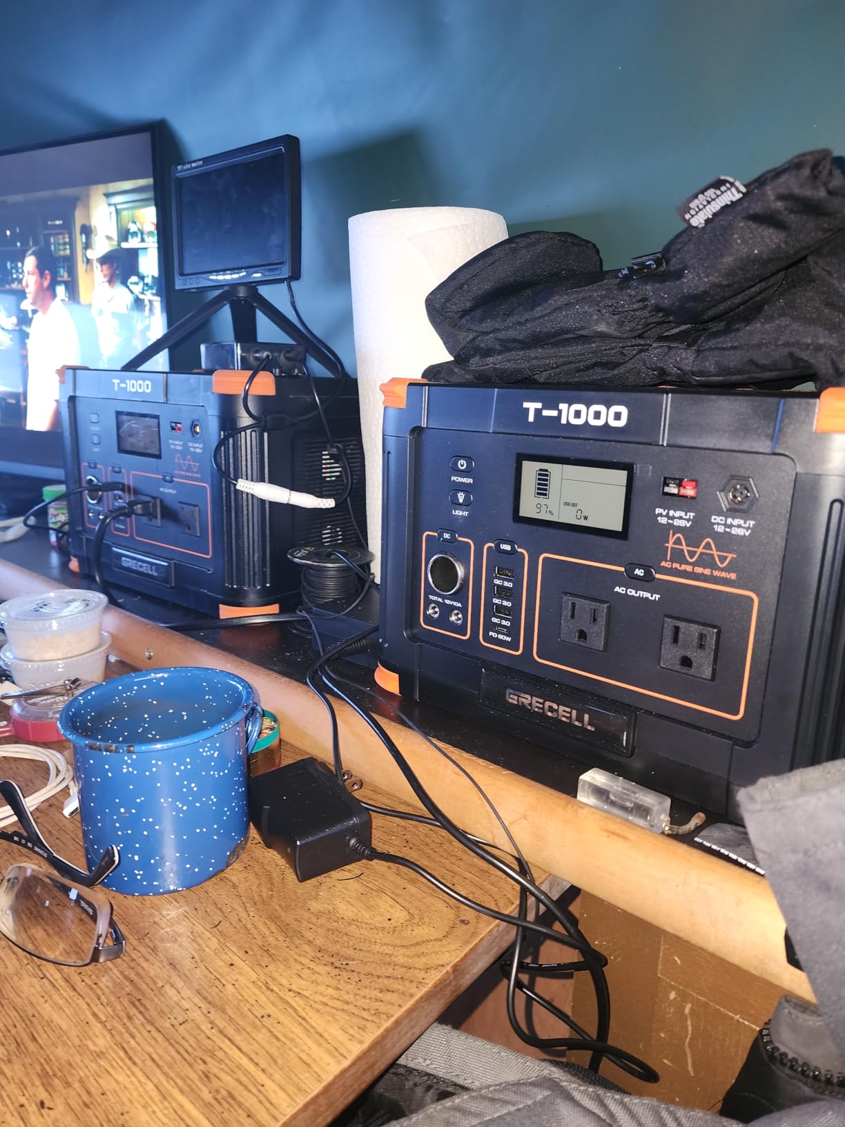 GRECELL 999Wh Solar Generator 1000W, Portable Power Station with 60W USB-C PD Output, 110V Pure Sine Wave AC Outlet Backup Lithium Battery for Outdoors Camping Travel Hunting Home (Peak 2000W) customer photo 1