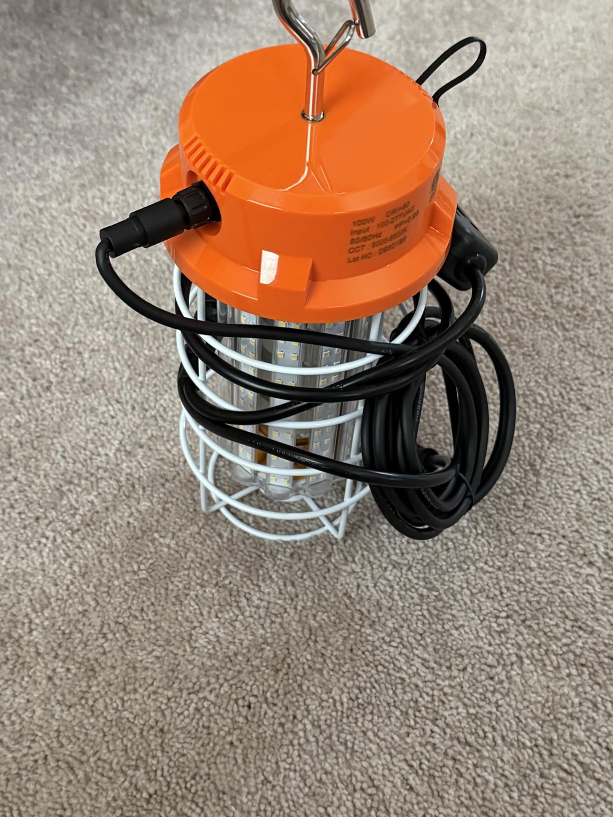 LED Temporary Work Light 100W 15000Lm 5000K Daylight White High Bay led Construction Light with Hook Portable Linkable Durable LED Job Site Lighting for Damp Location Indoor Outdoor Area Lighting customer photo 2