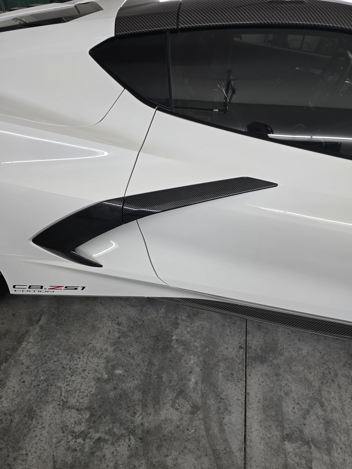 crosselec Carbon Fiber Exterior Body Side Air Outlet Cover Trim for Chevrolet Corvette C8 2020-2025 customer photo 1