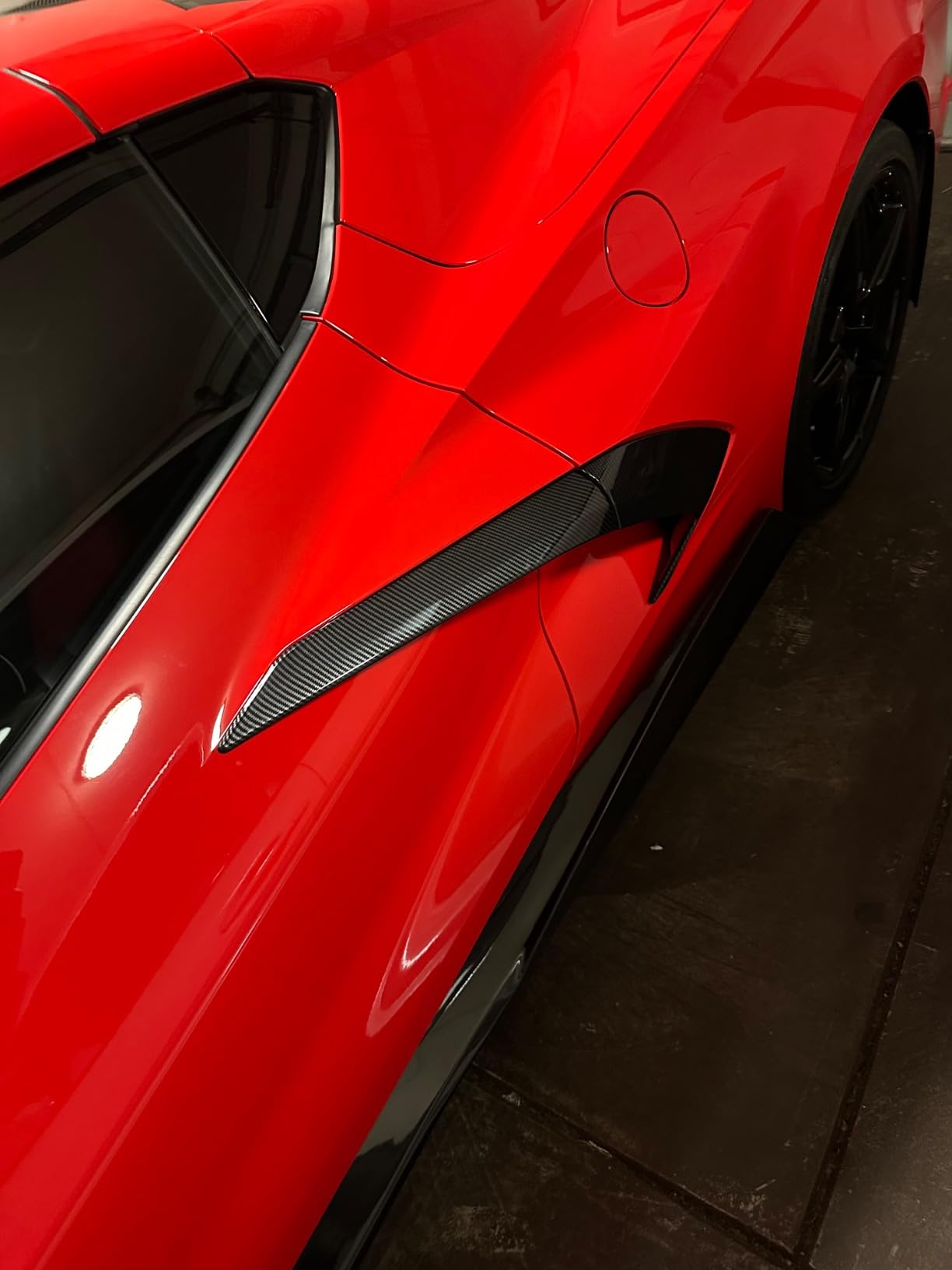 crosselec Carbon Fiber Exterior Body Side Air Outlet Cover Trim for Chevrolet Corvette C8 2020-2025 customer photo 2